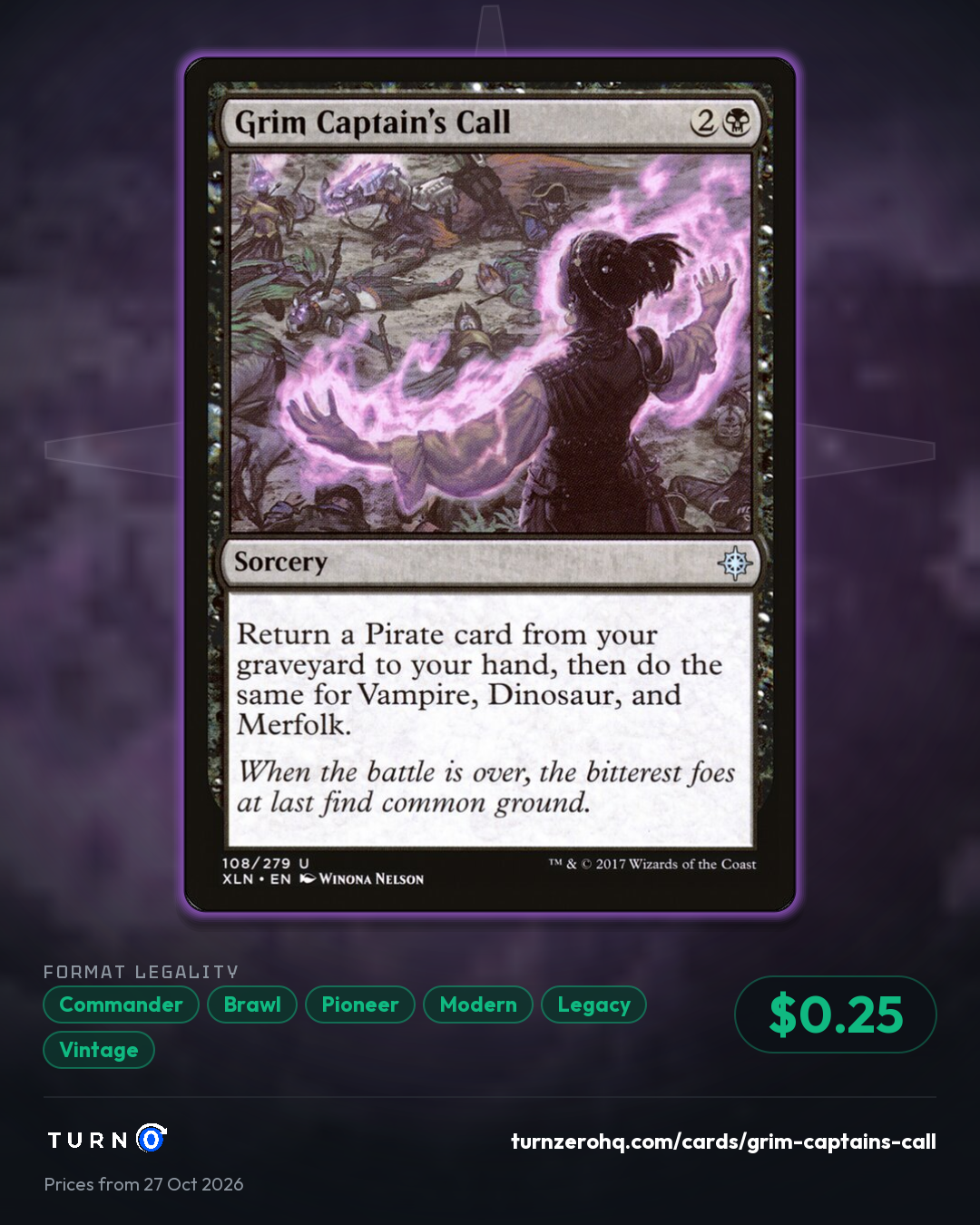 Shareable picture of Grim Captain's Call