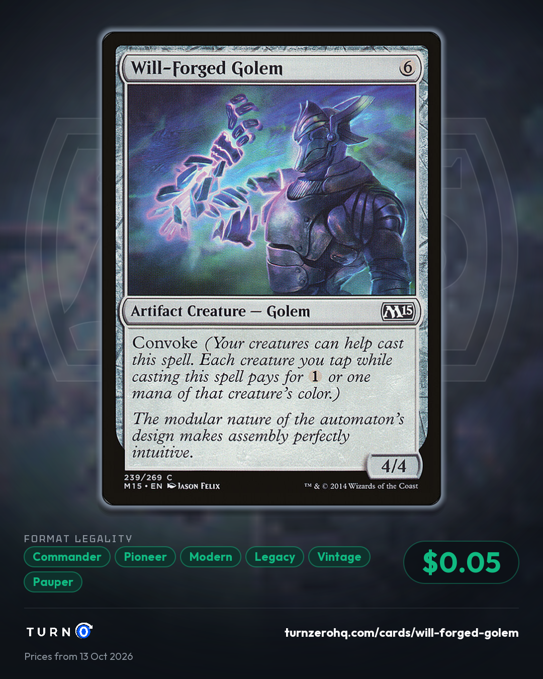 Shareable picture of Will-Forged Golem