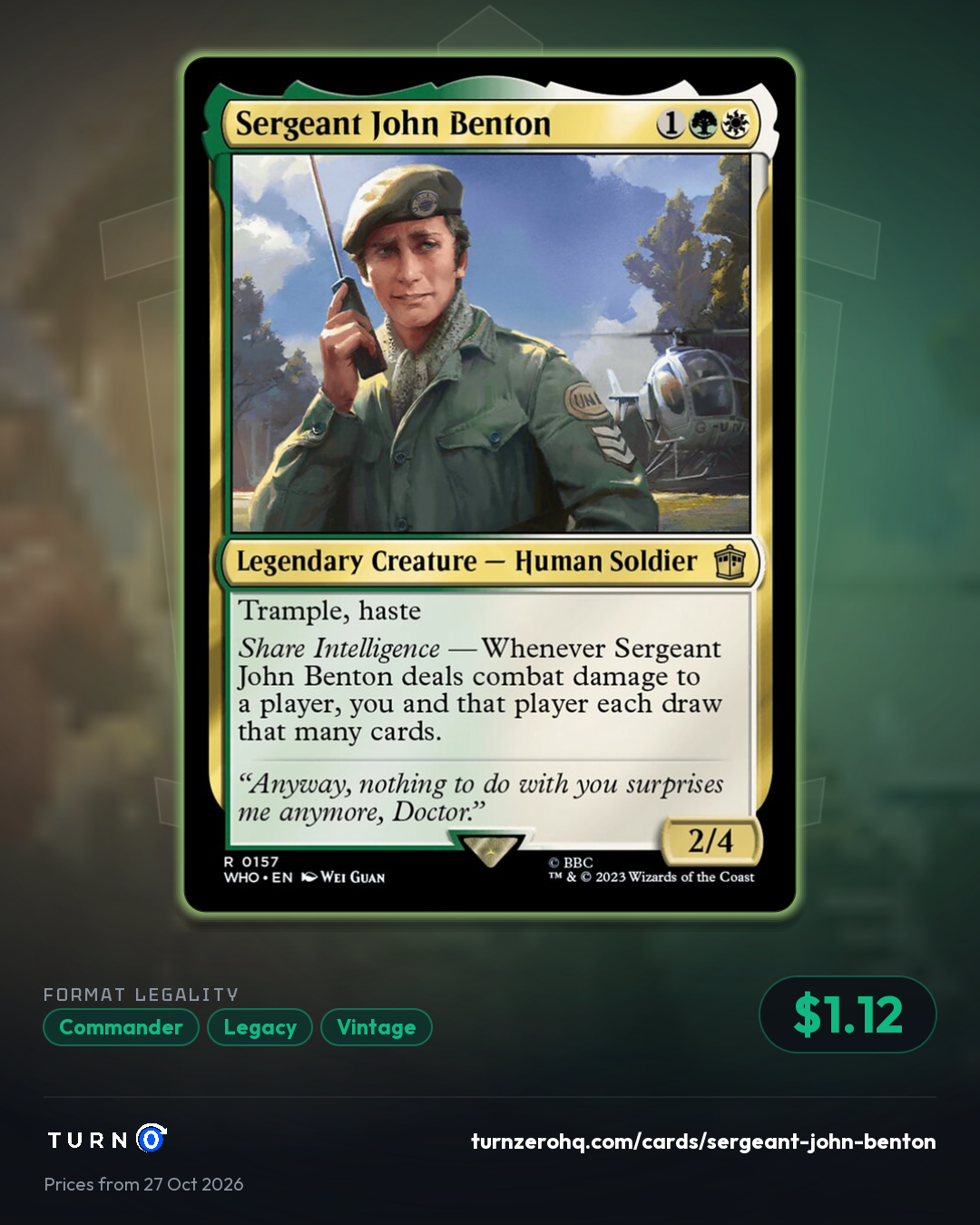 Shareable picture of Sergeant John Benton