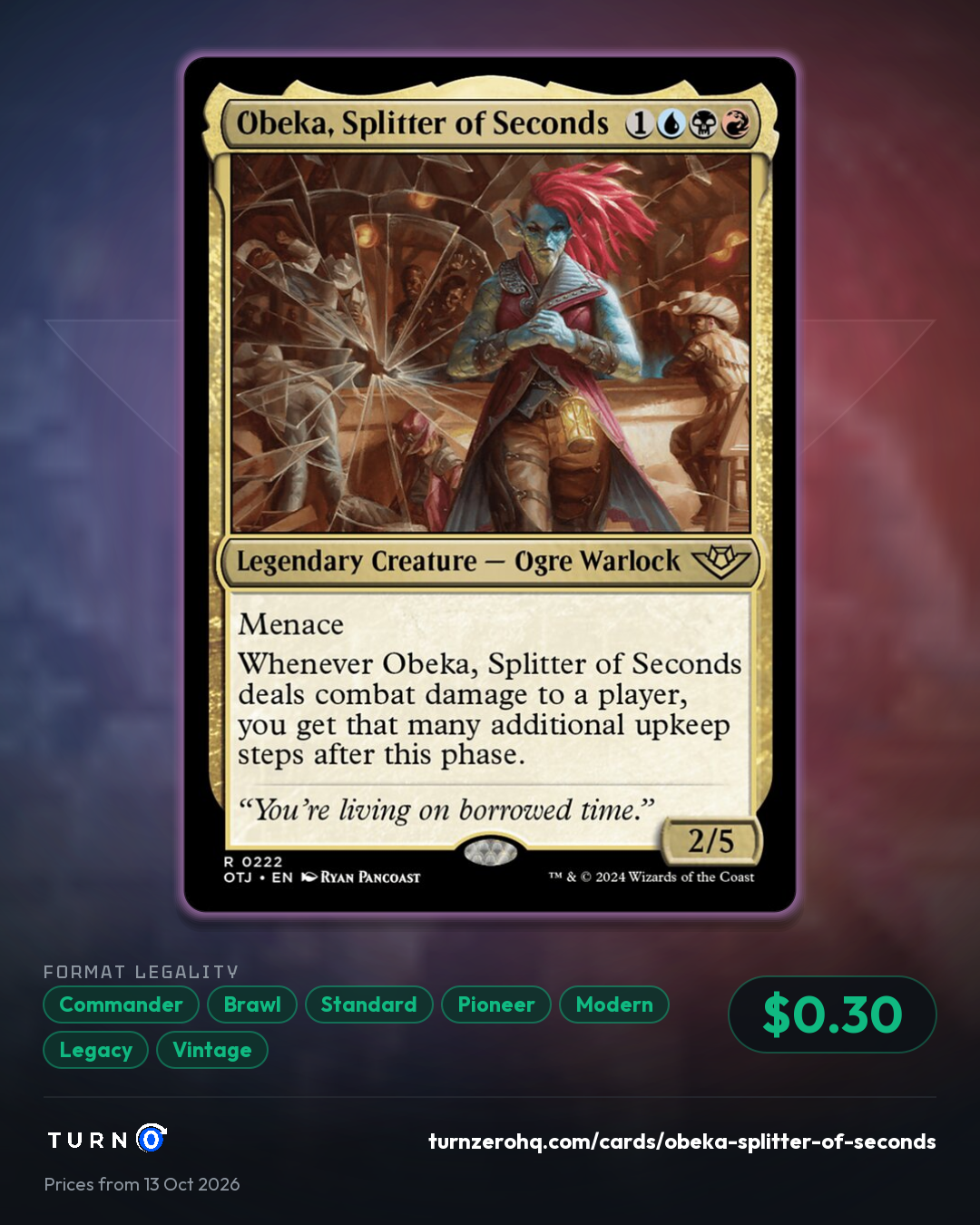 Shareable picture of Obeka, Splitter of Seconds