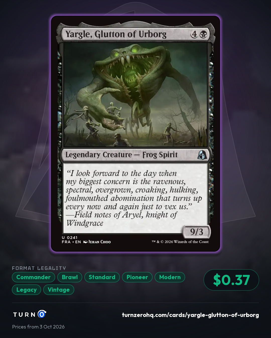 Shareable picture of Yargle, Glutton of Urborg