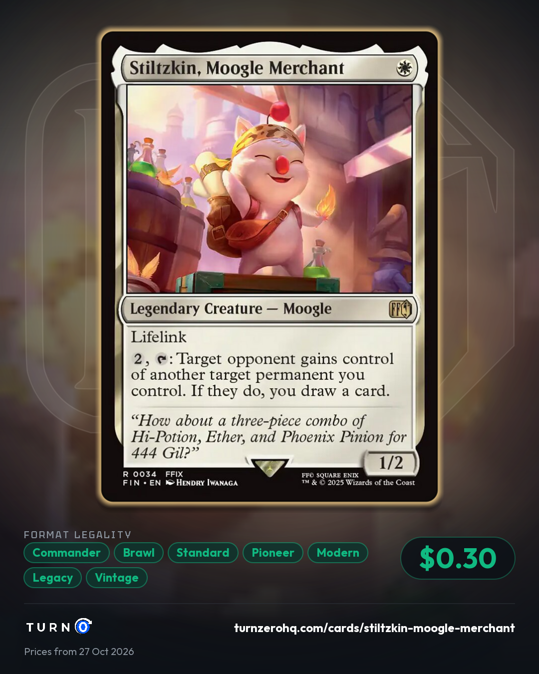 Shareable picture of Stiltzkin, Moogle Merchant