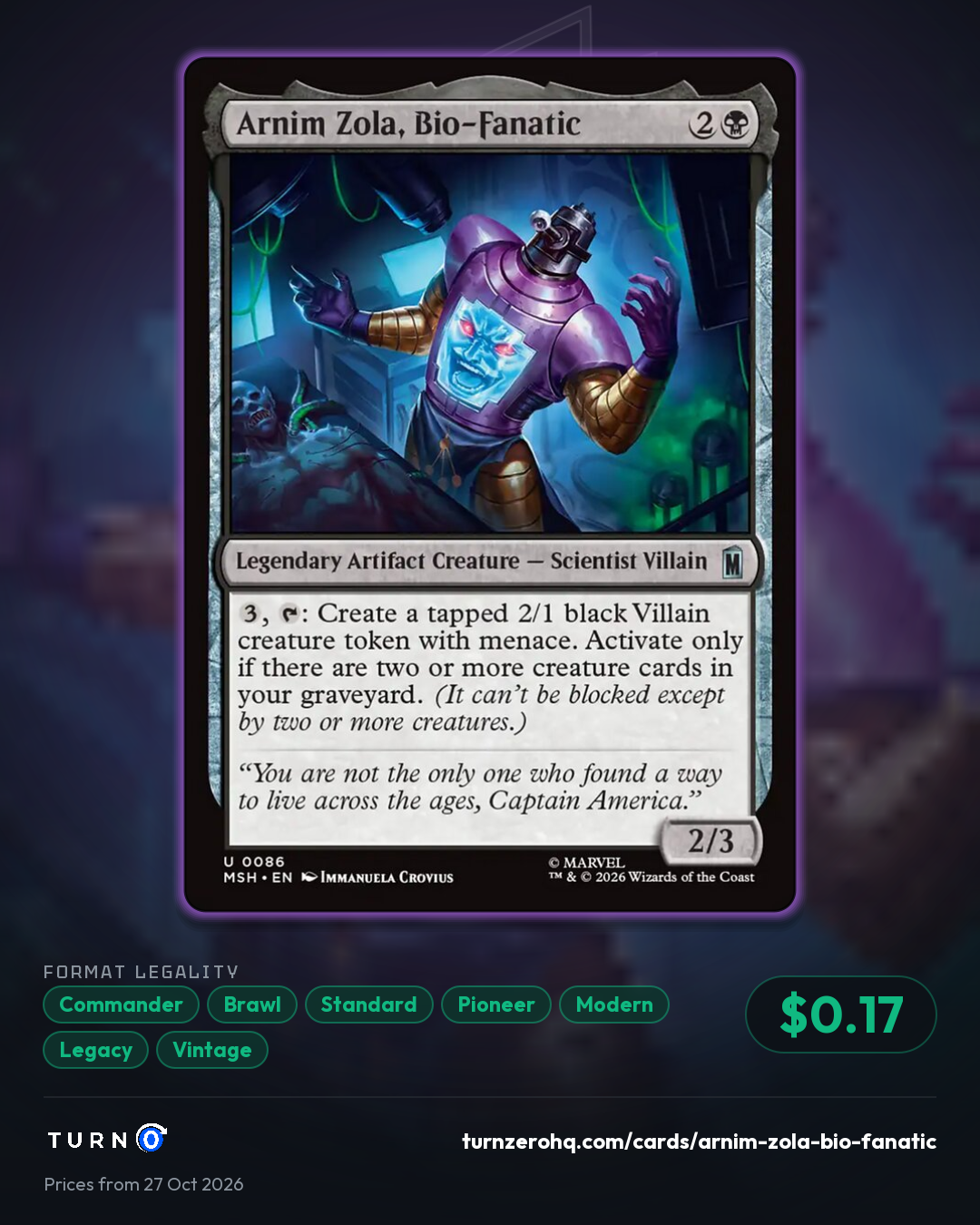 Shareable picture of Arnim Zola, Bio-Fanatic