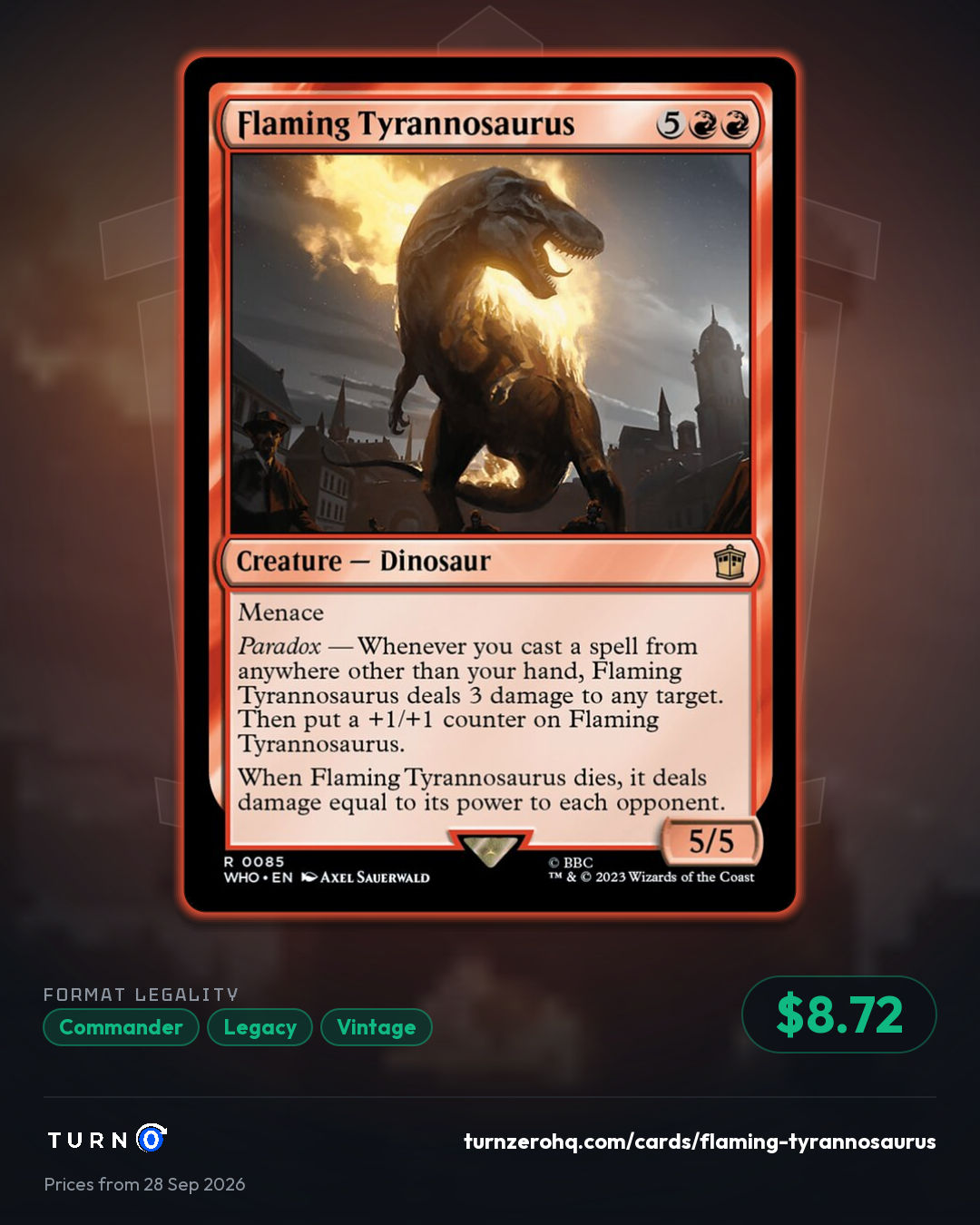 Shareable picture of Flaming Tyrannosaurus