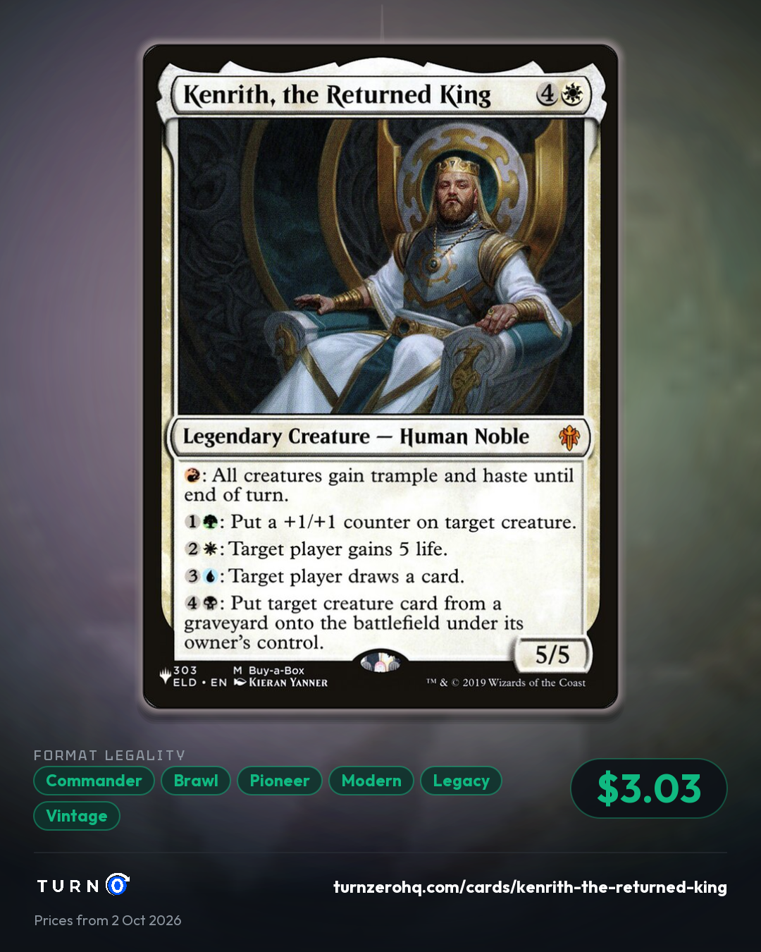 Shareable picture of Kenrith, the Returned King