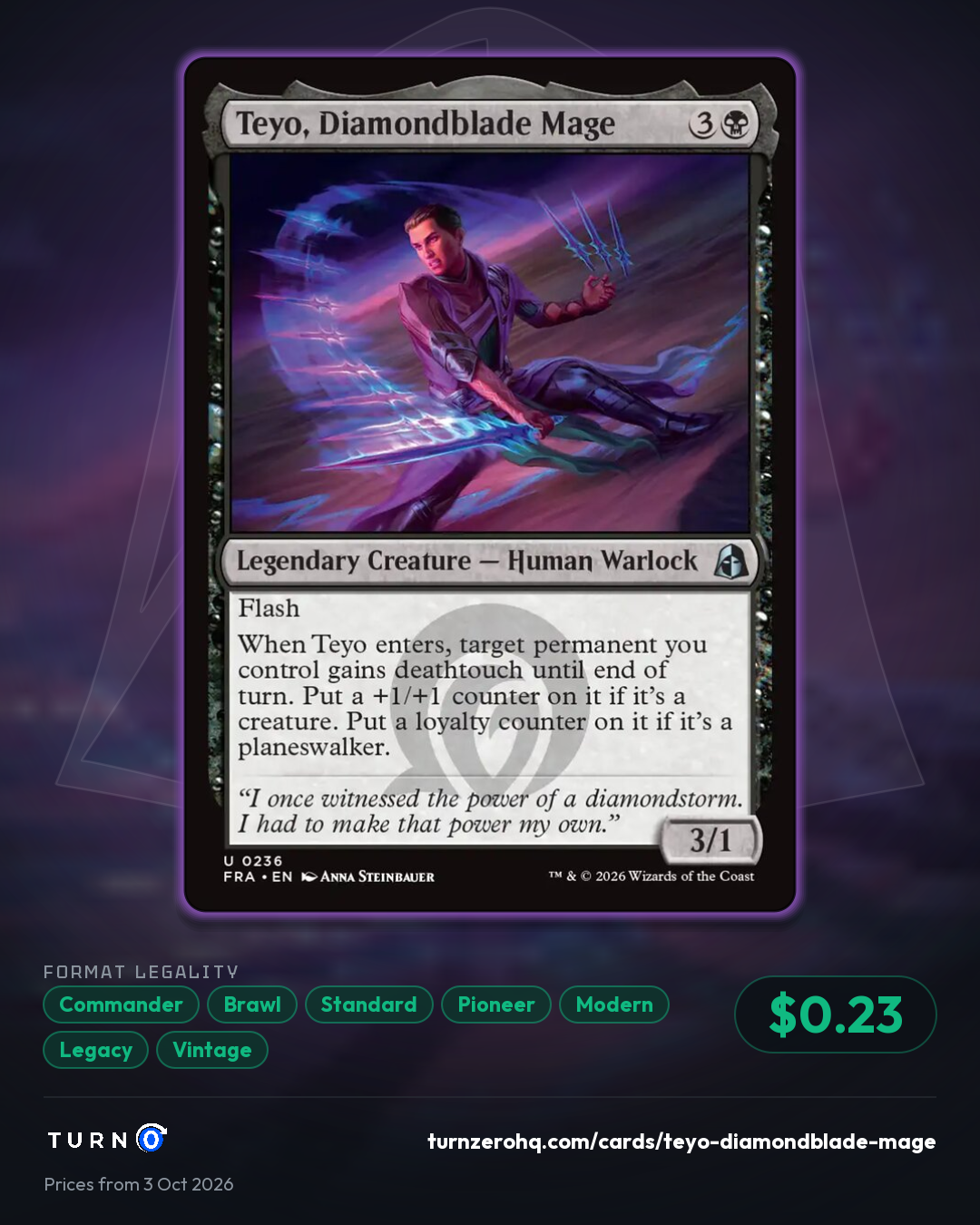 Shareable picture of Teyo, Diamondblade Mage