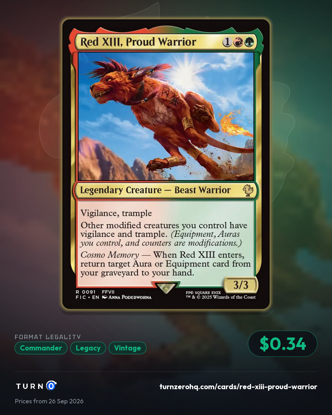 Shareable picture of Red XIII, Proud Warrior