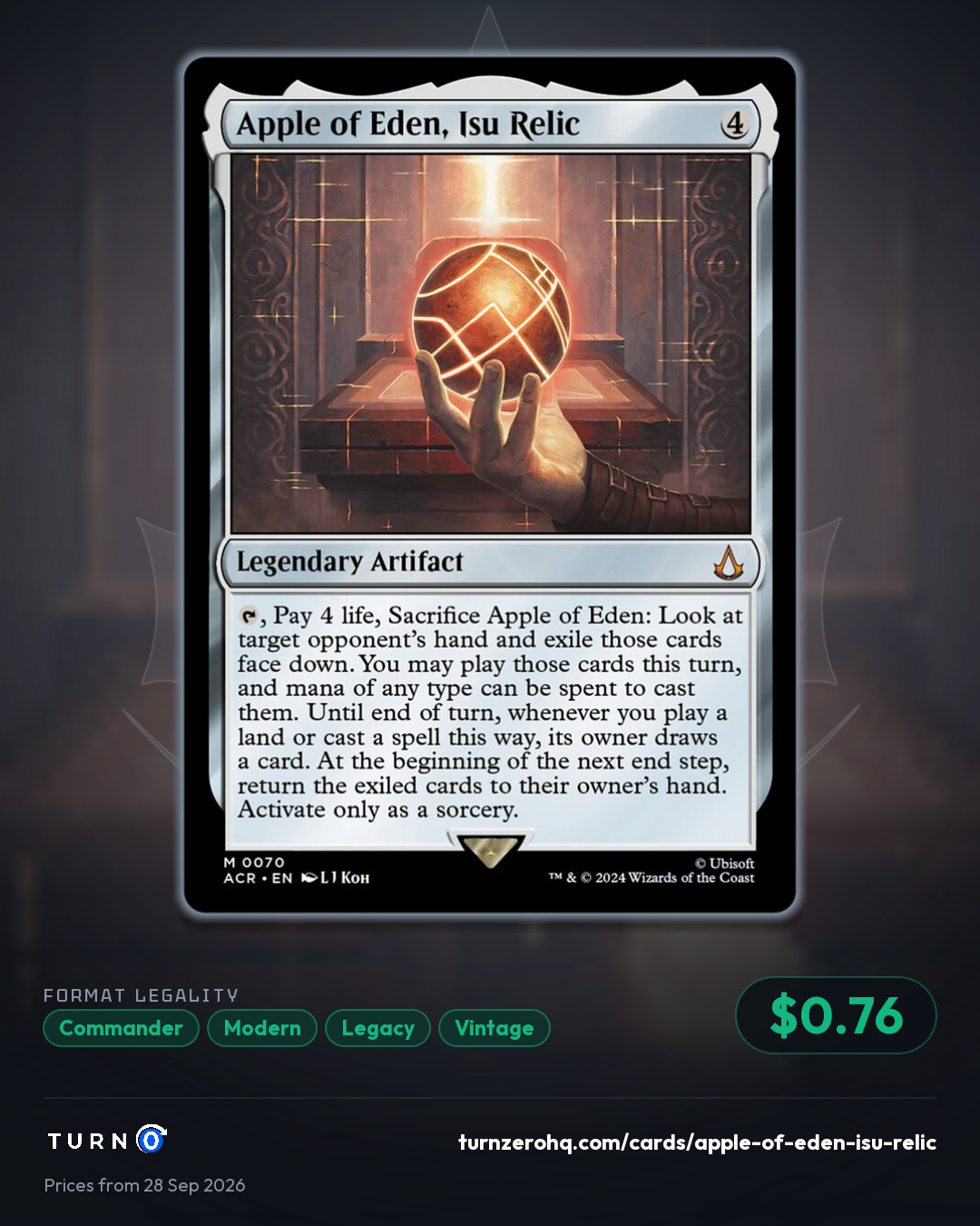Shareable picture of Apple of Eden, Isu Relic
