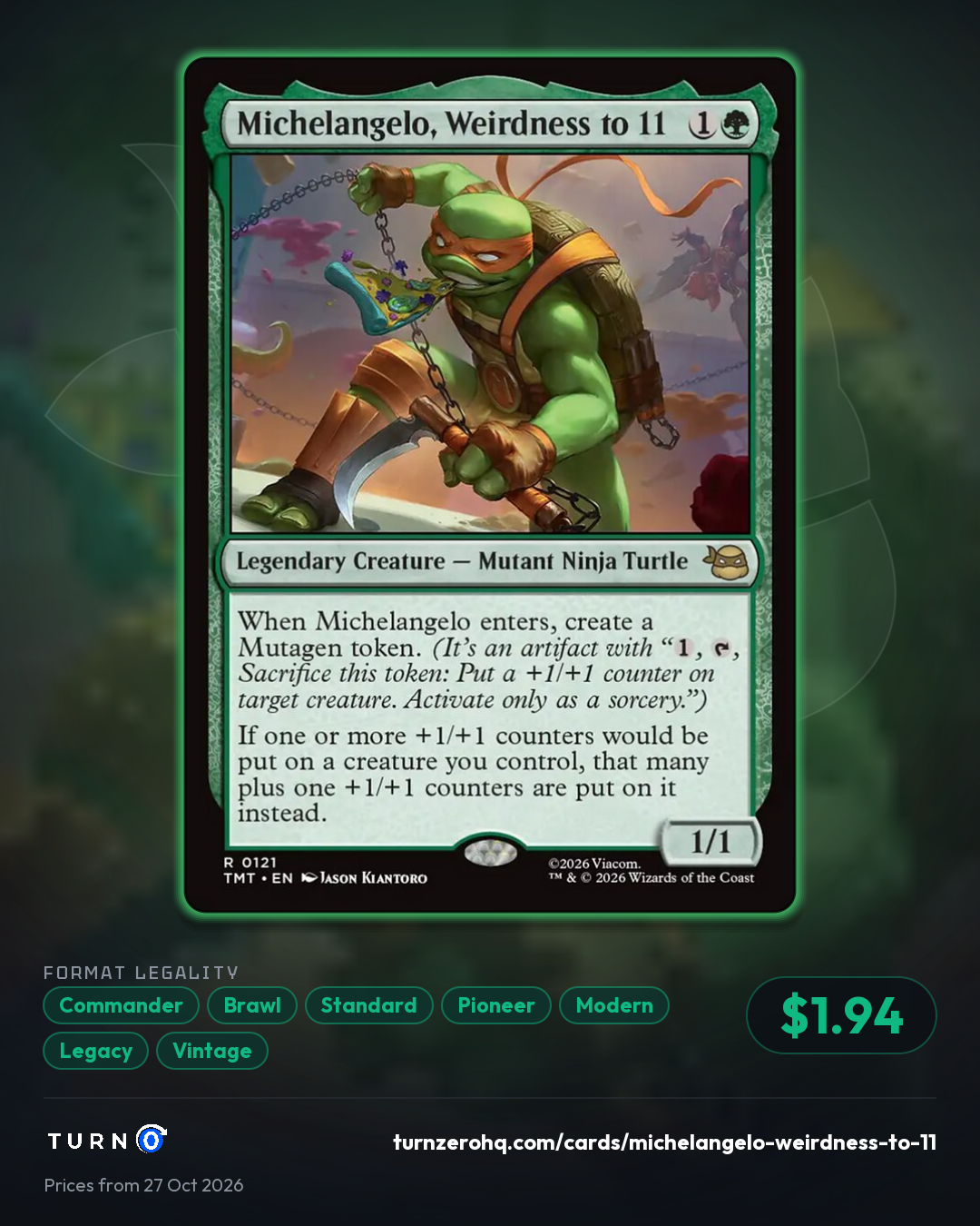 Shareable picture of Michelangelo, Weirdness to 11