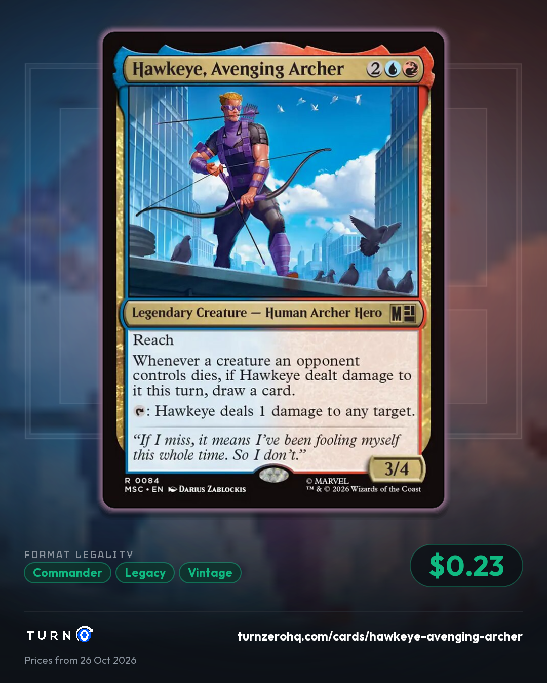 Shareable picture of Hawkeye, Avenging Archer