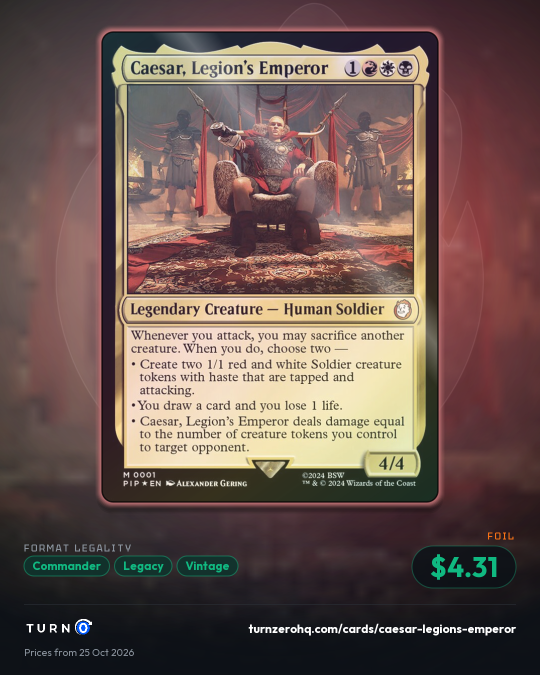 Shareable picture of Caesar, Legion's Emperor