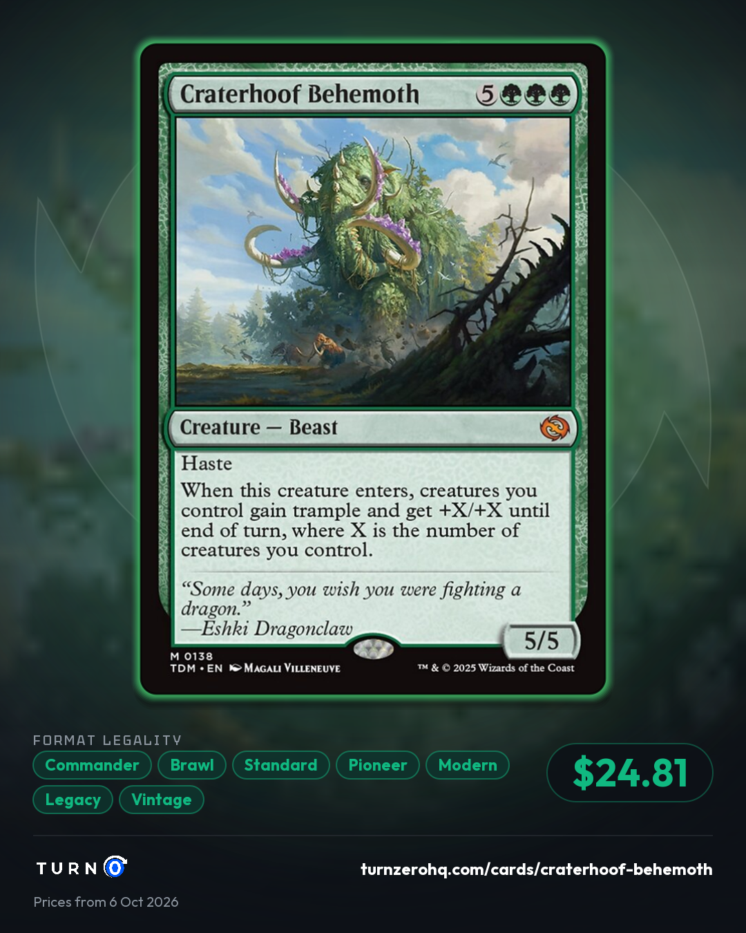Shareable picture of Craterhoof Behemoth