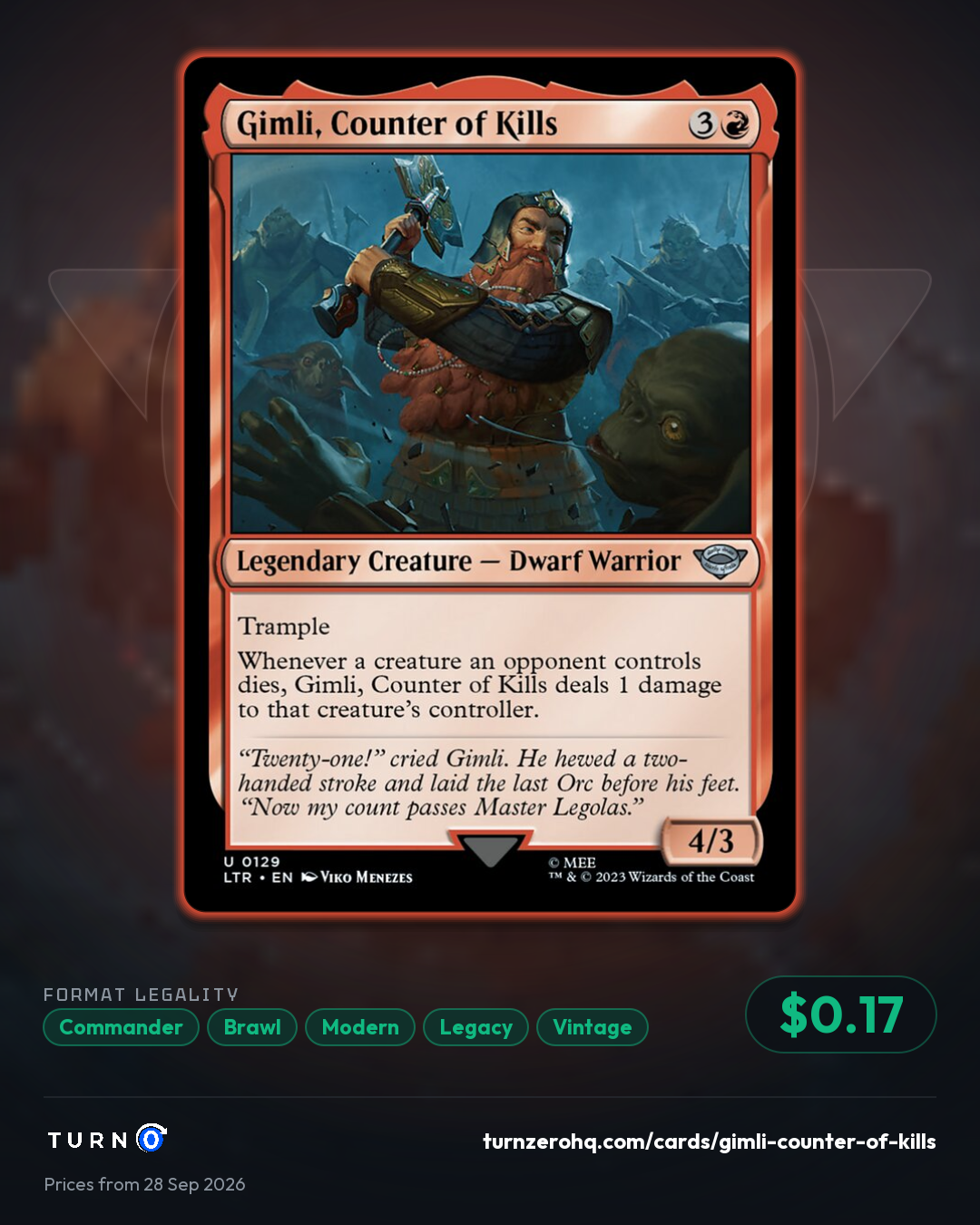 Shareable picture of Gimli, Counter of Kills