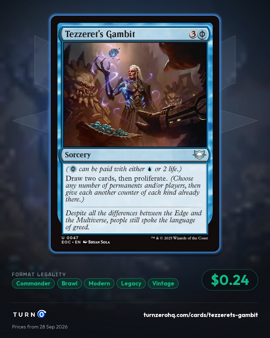 Shareable picture of Tezzeret's Gambit