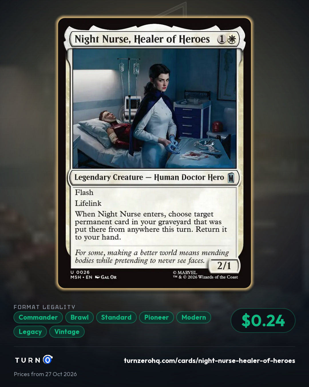 Shareable picture of Night Nurse, Healer of Heroes