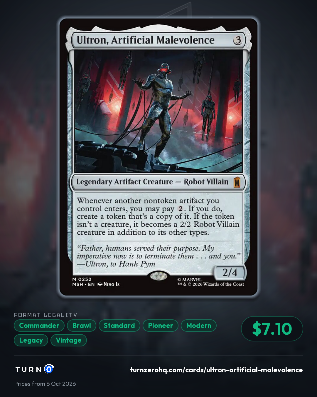 Shareable picture of Ultron, Artificial Malevolence