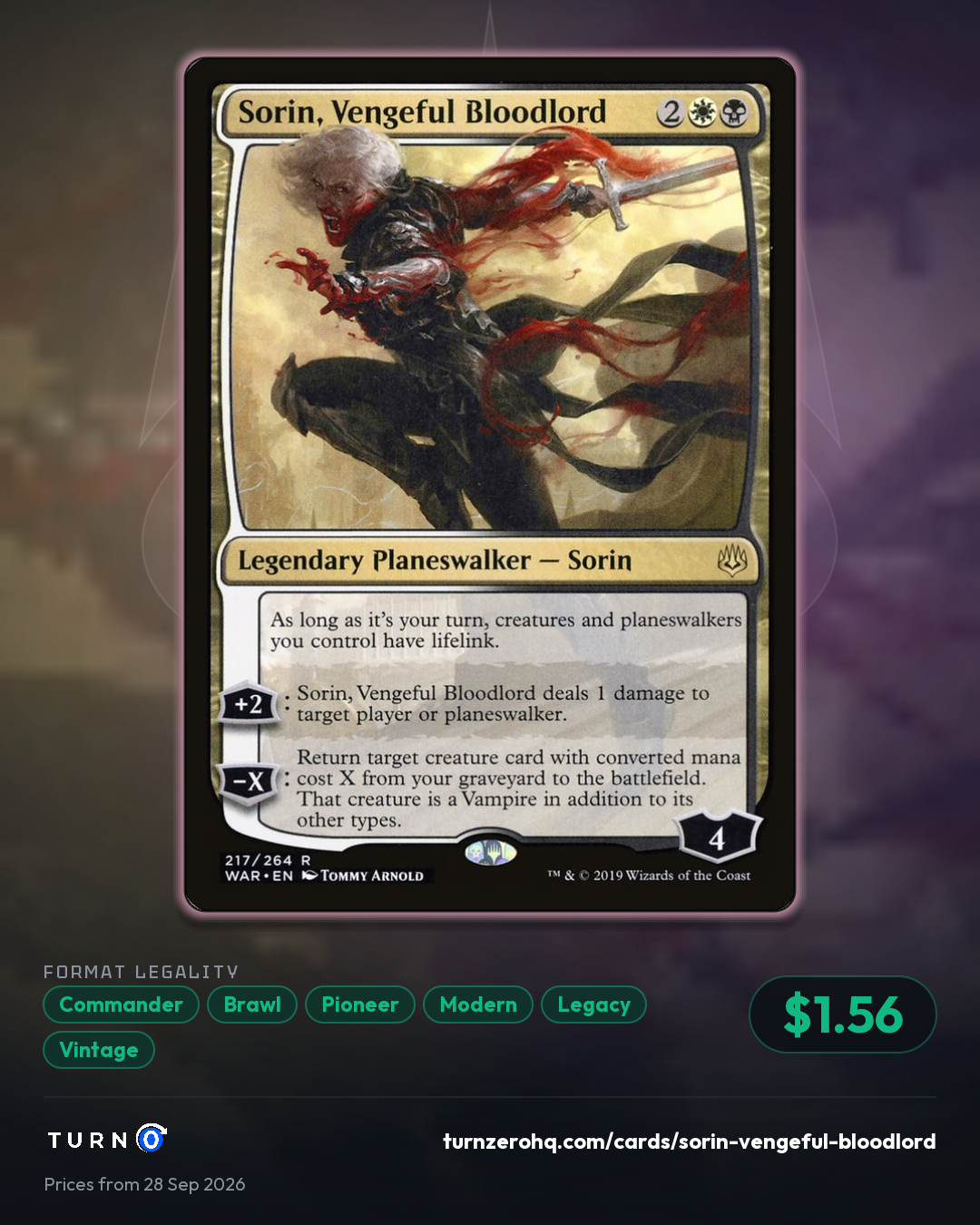 Shareable picture of Sorin, Vengeful Bloodlord