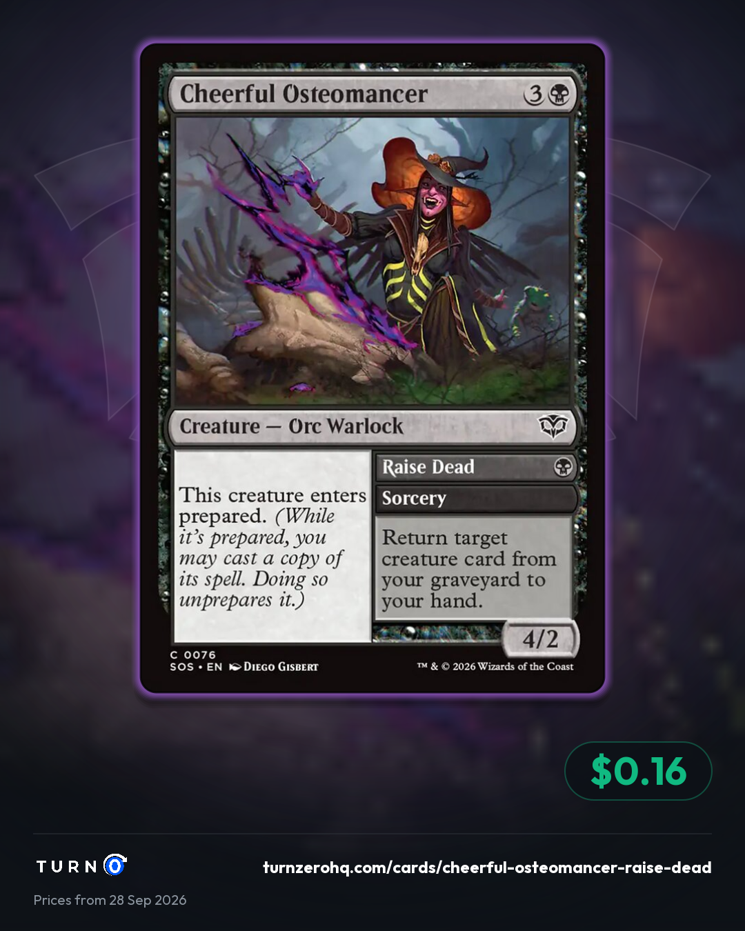 Shareable picture of Cheerful Osteomancer // Raise Dead