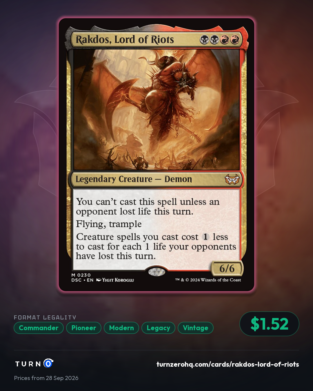 Shareable picture of Rakdos, Lord of Riots
