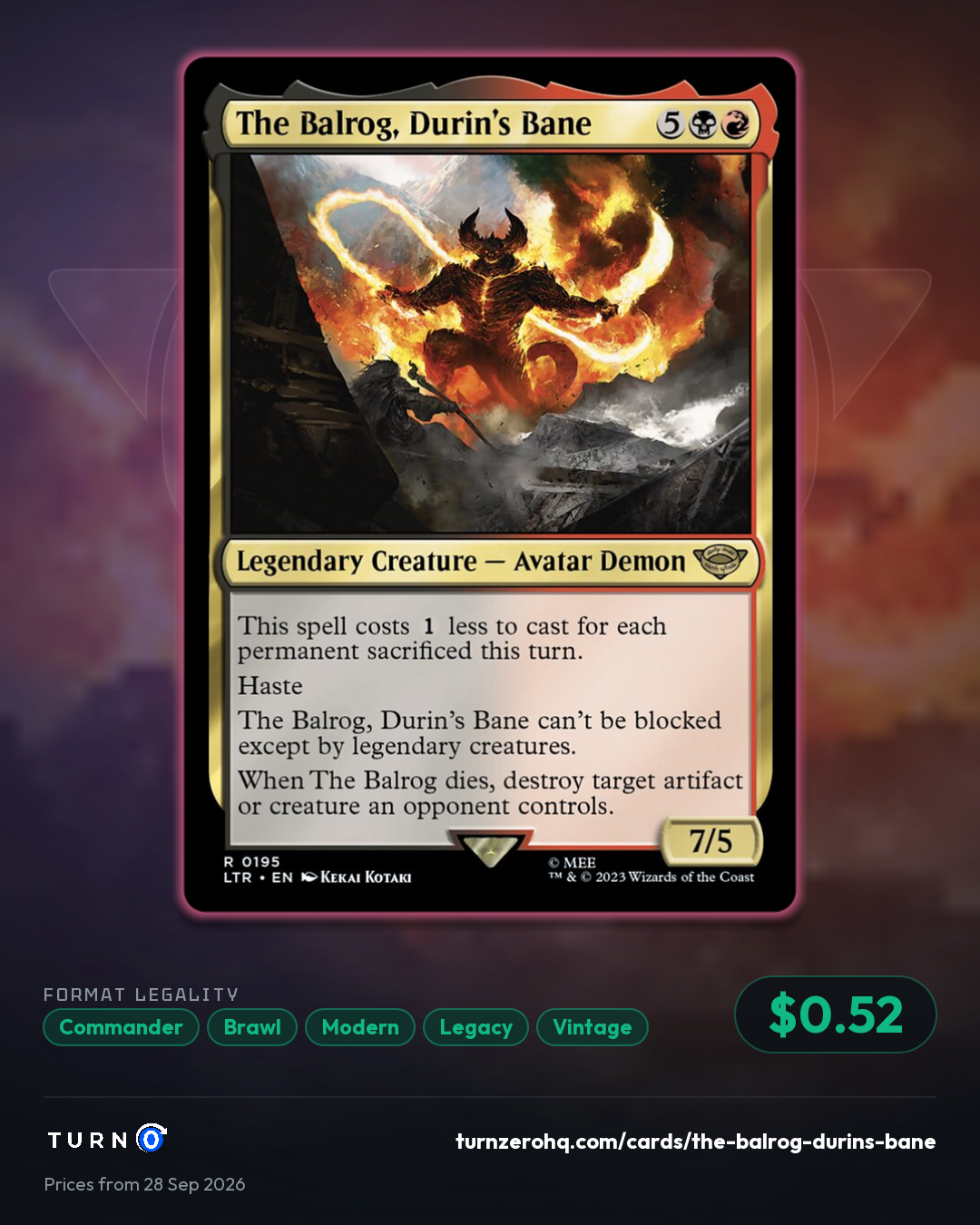 Shareable picture of The Balrog, Durin's Bane