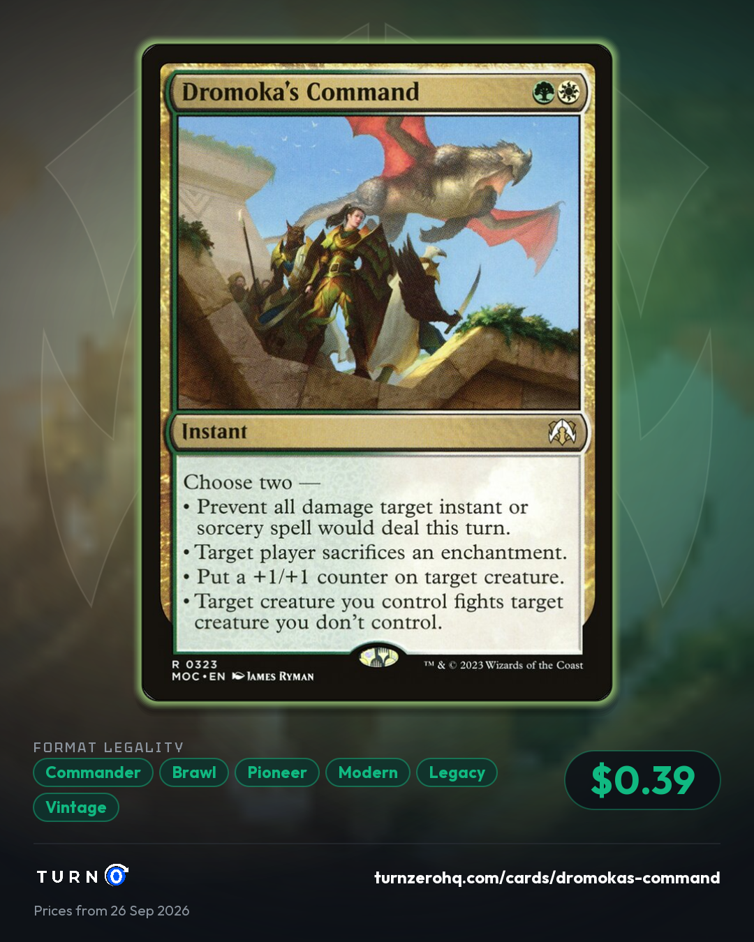 Shareable picture of Dromoka's Command