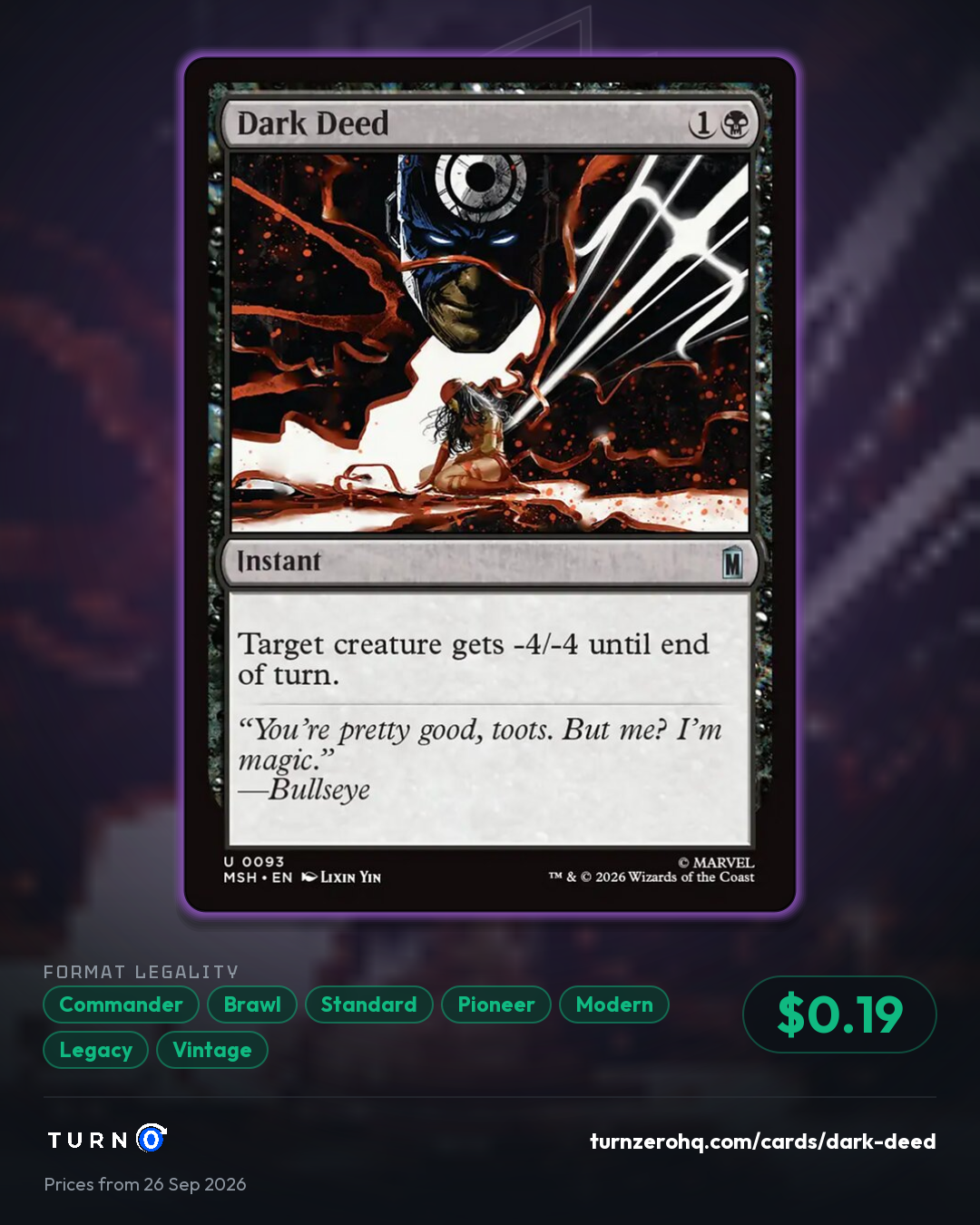 Shareable picture of Dark Deed