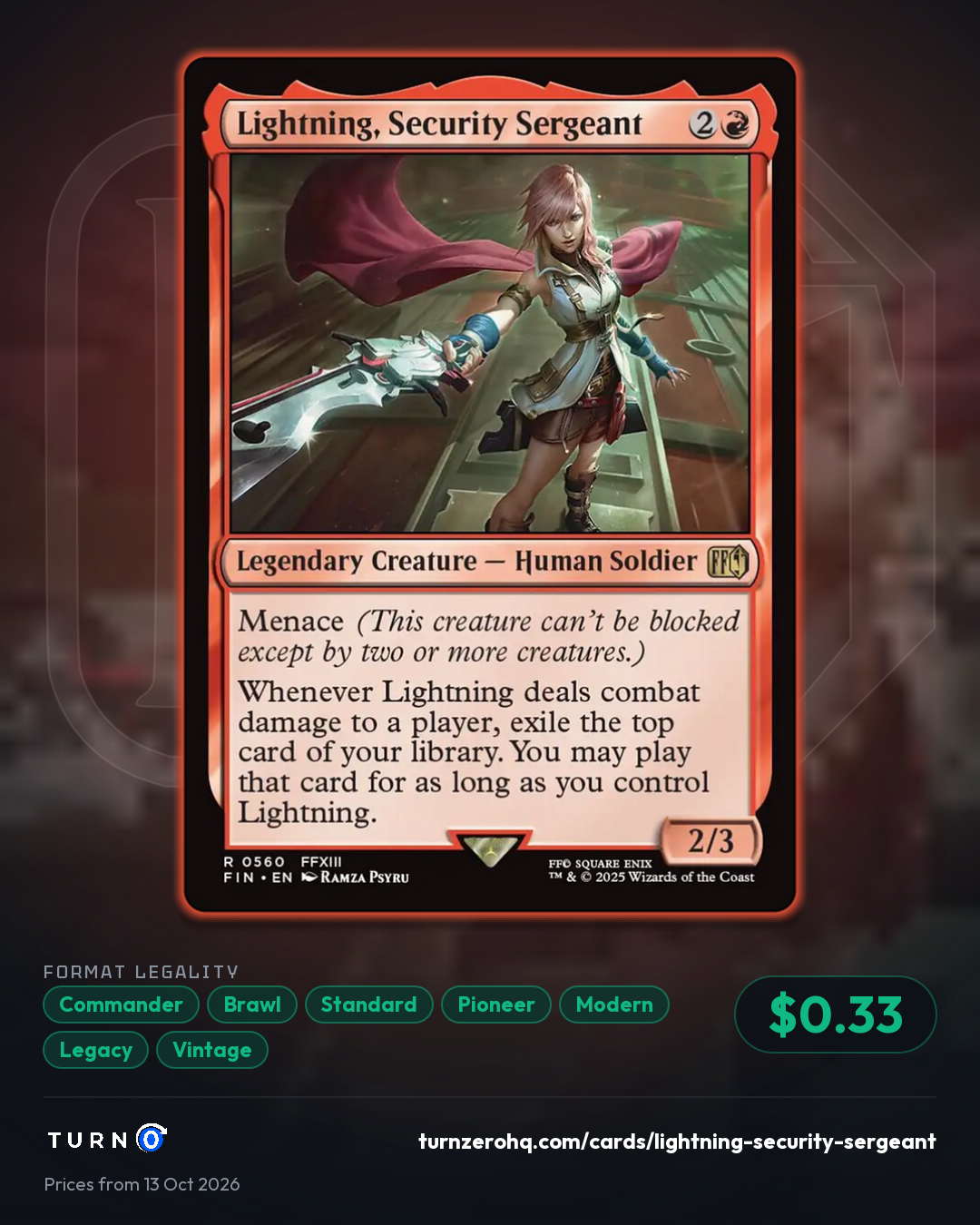 Shareable picture of Lightning, Security Sergeant