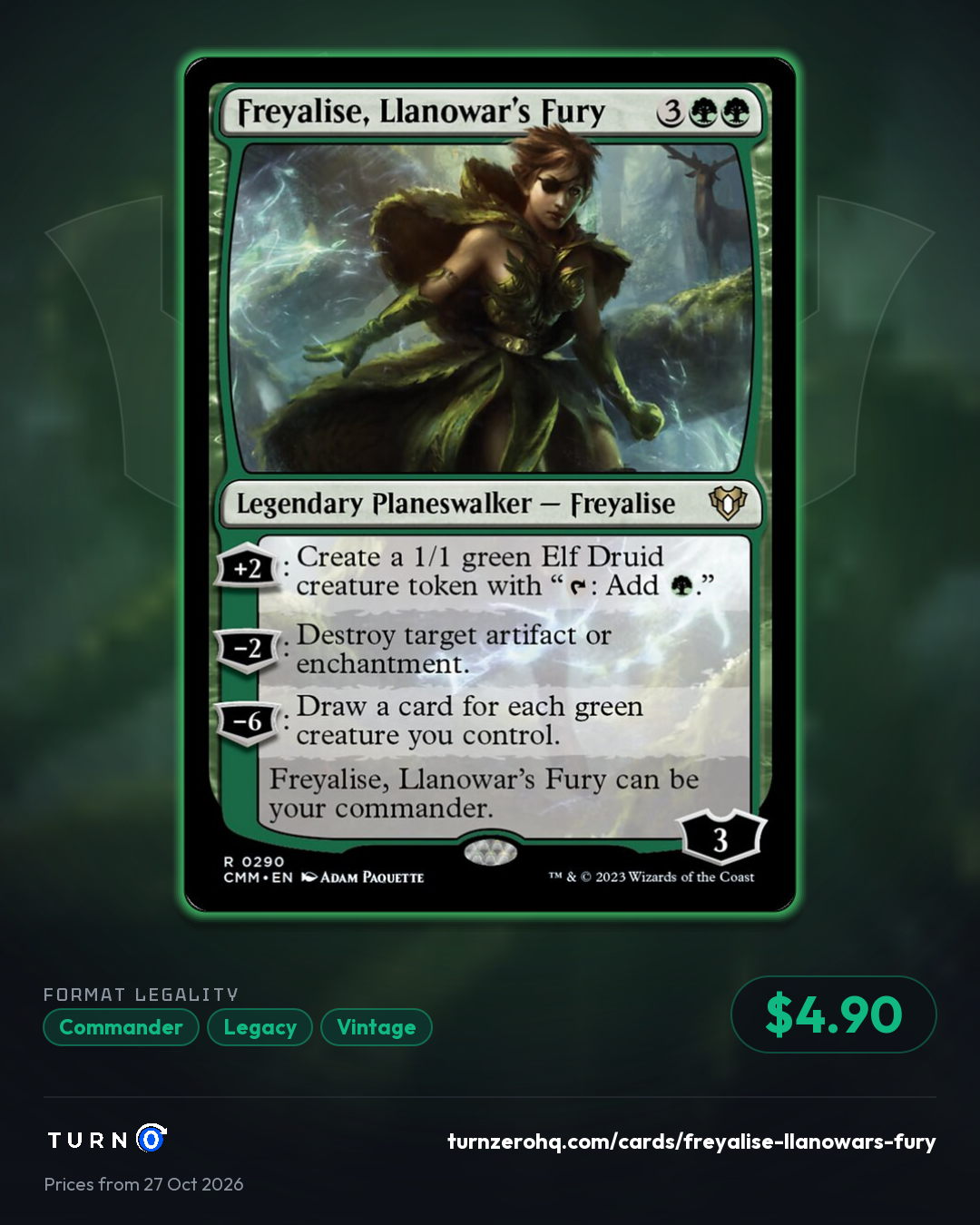 Shareable picture of Freyalise, Llanowar's Fury