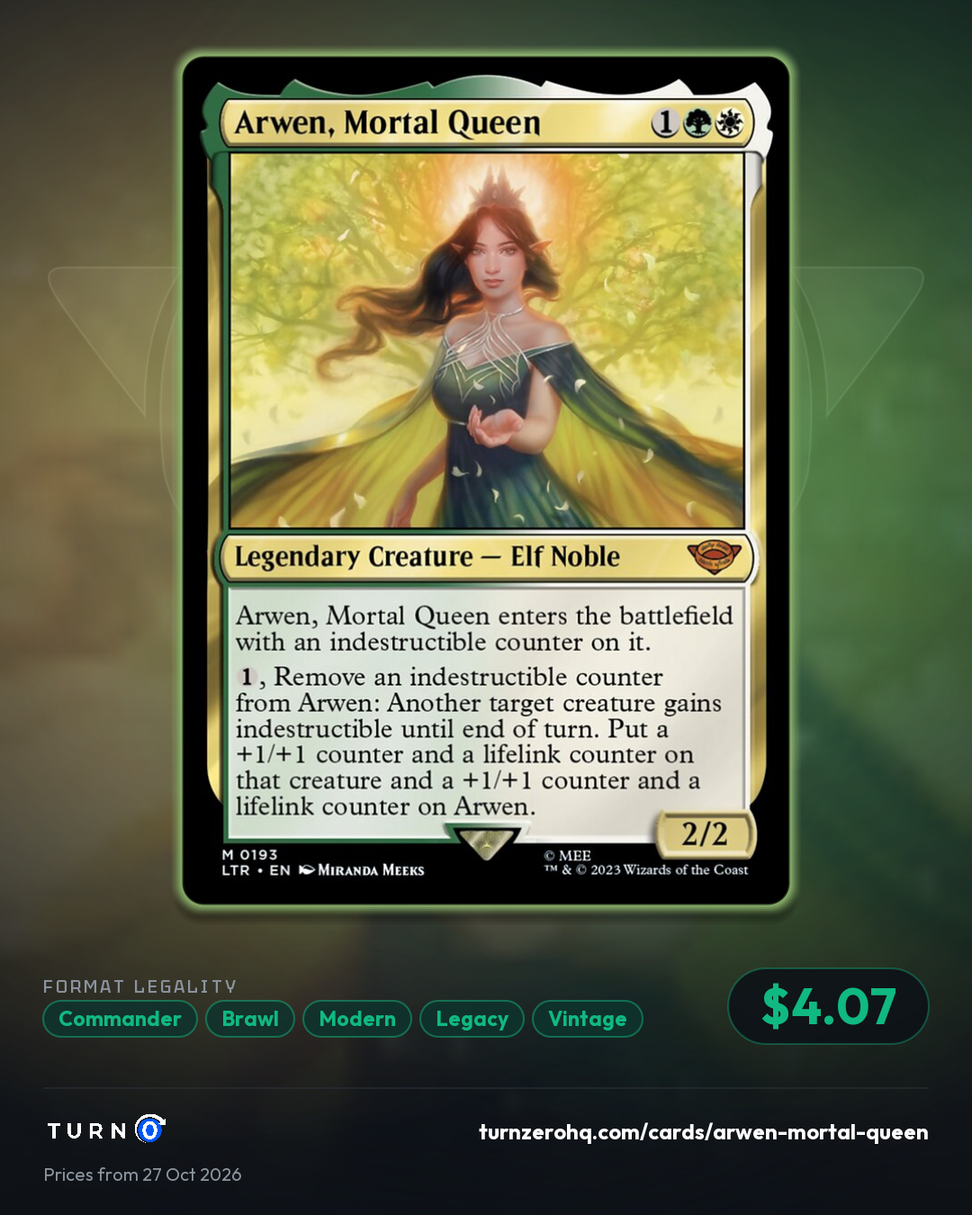 Shareable picture of Arwen, Mortal Queen