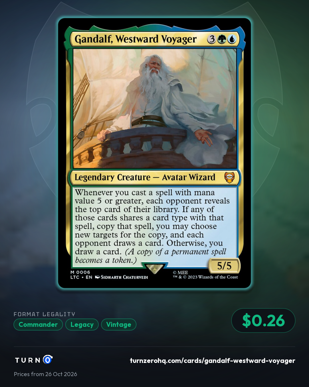 Shareable picture of Gandalf, Westward Voyager