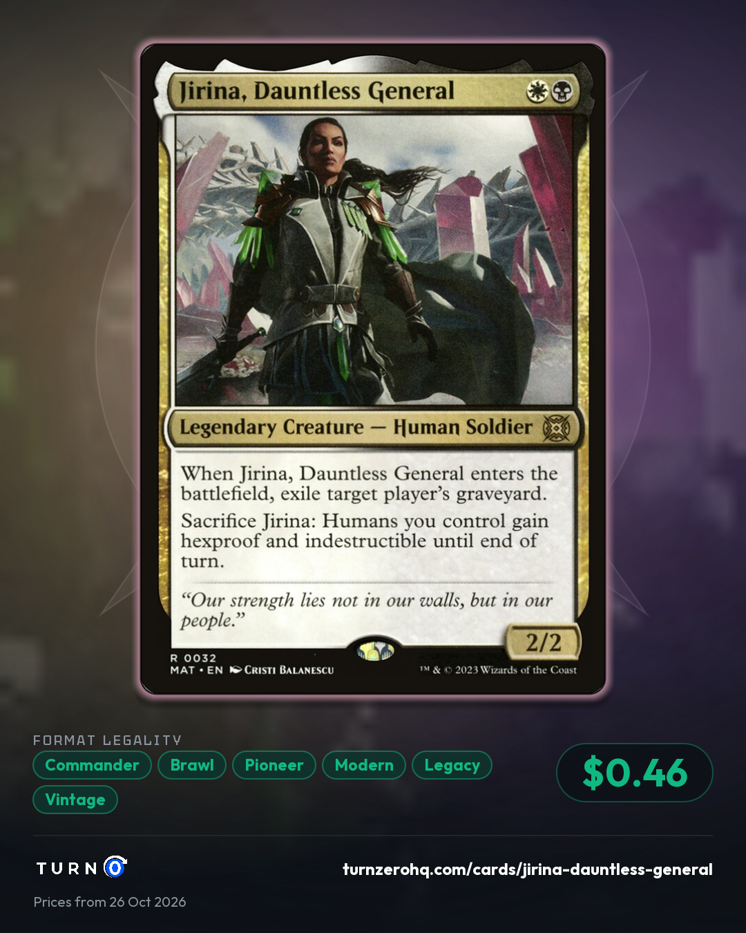 Shareable picture of Jirina, Dauntless General