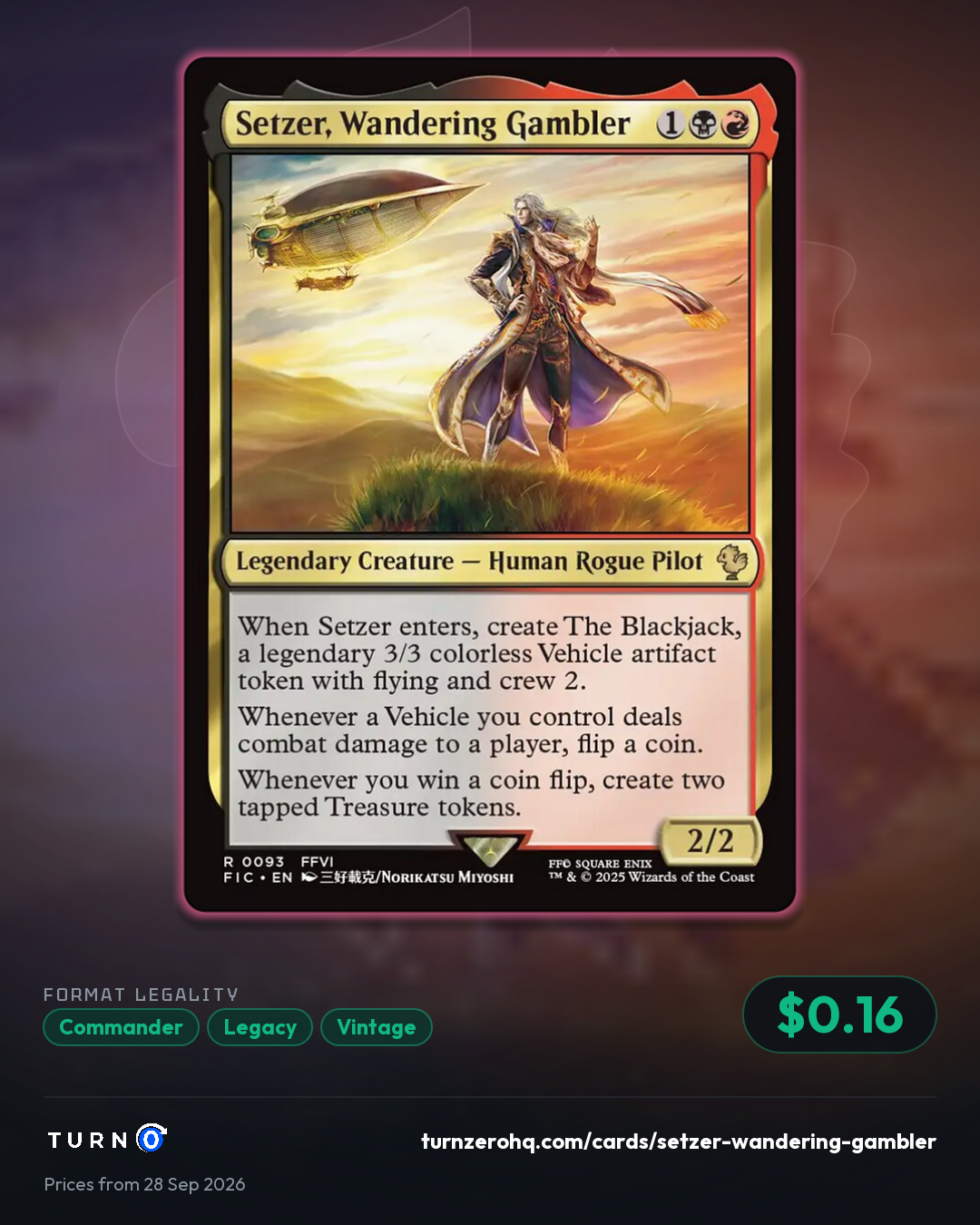 Shareable picture of Setzer, Wandering Gambler