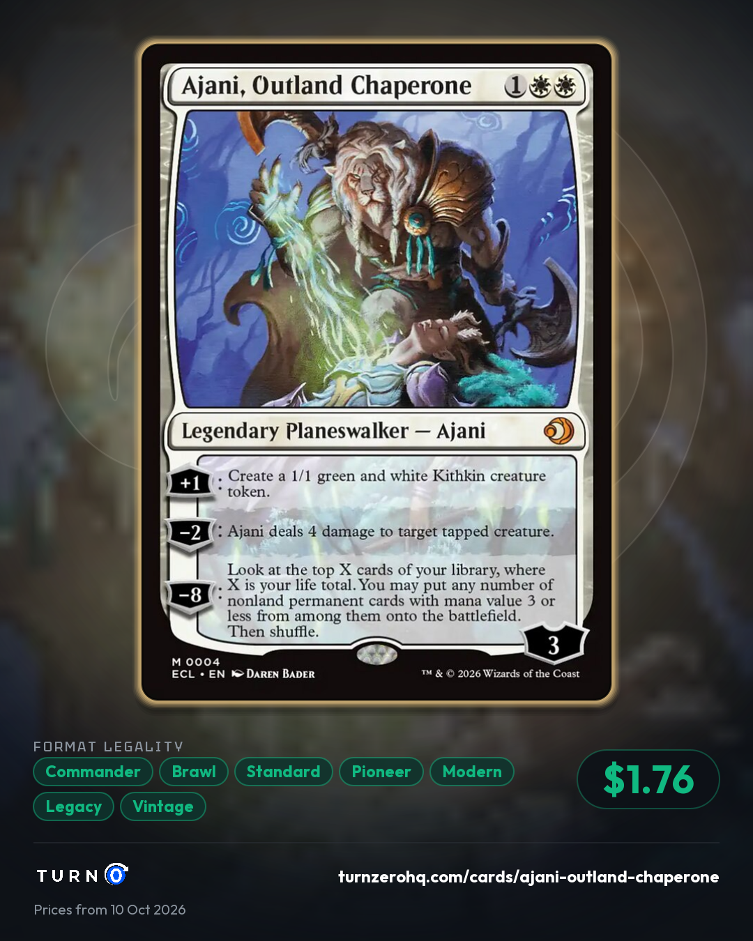 Shareable picture of Ajani, Outland Chaperone