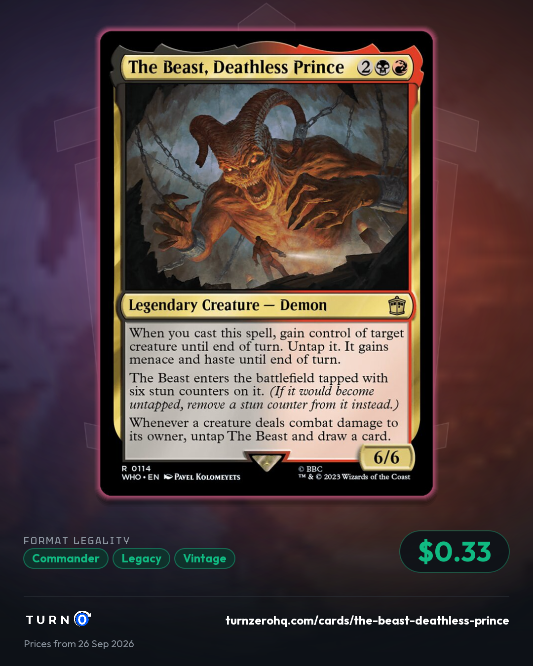 Shareable picture of The Beast, Deathless Prince