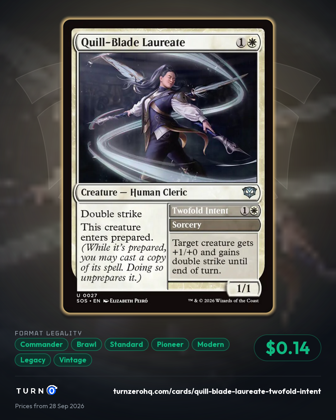 Shareable picture of Quill-Blade Laureate // Twofold Intent