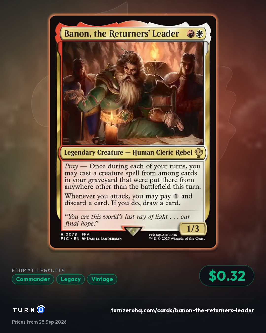Shareable picture of Banon, the Returners' Leader