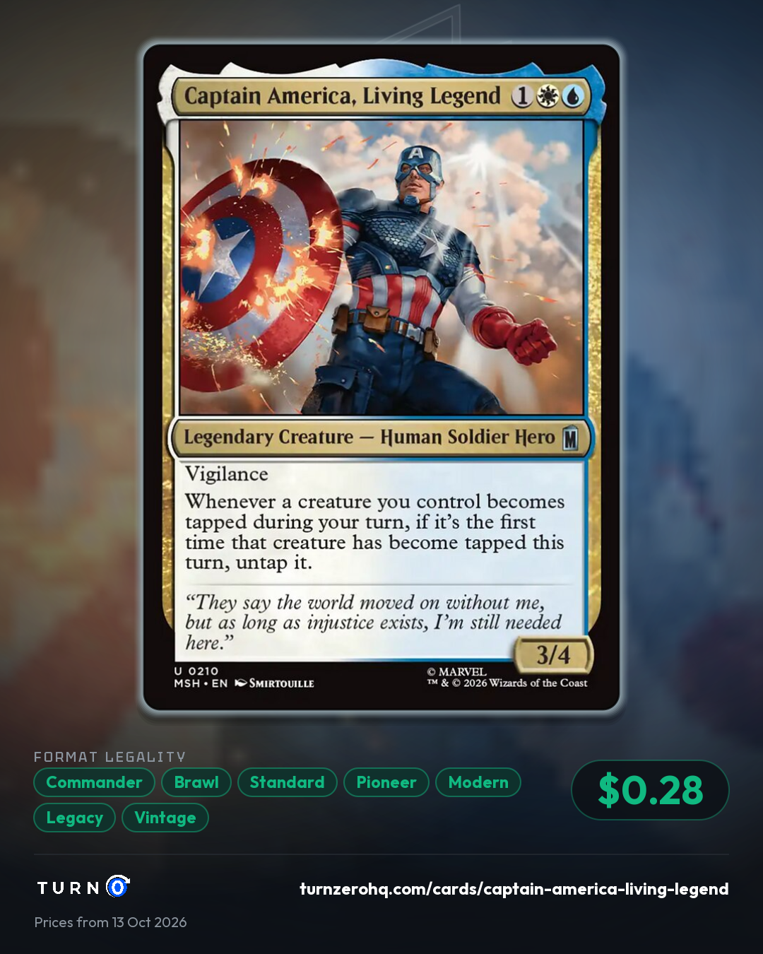 Shareable picture of Captain America, Living Legend