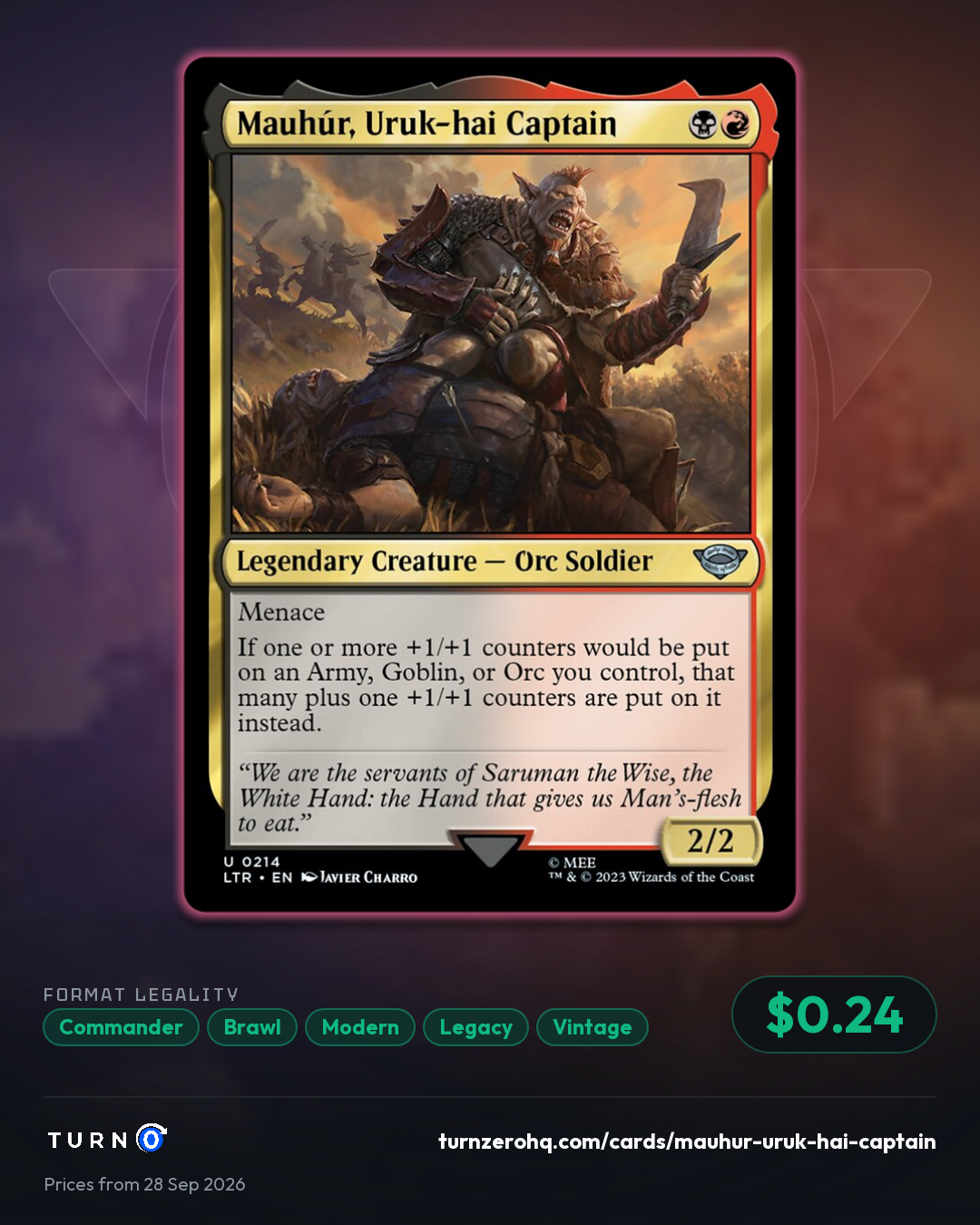 Shareable picture of Mauhúr, Uruk-hai Captain