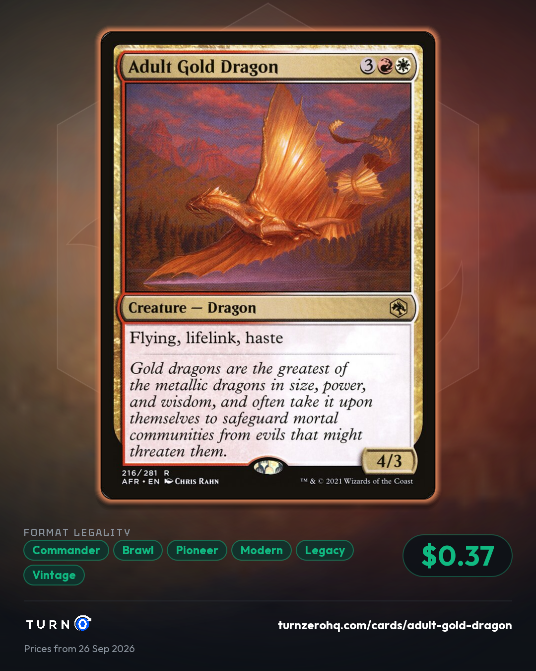 Shareable picture of Adult Gold Dragon