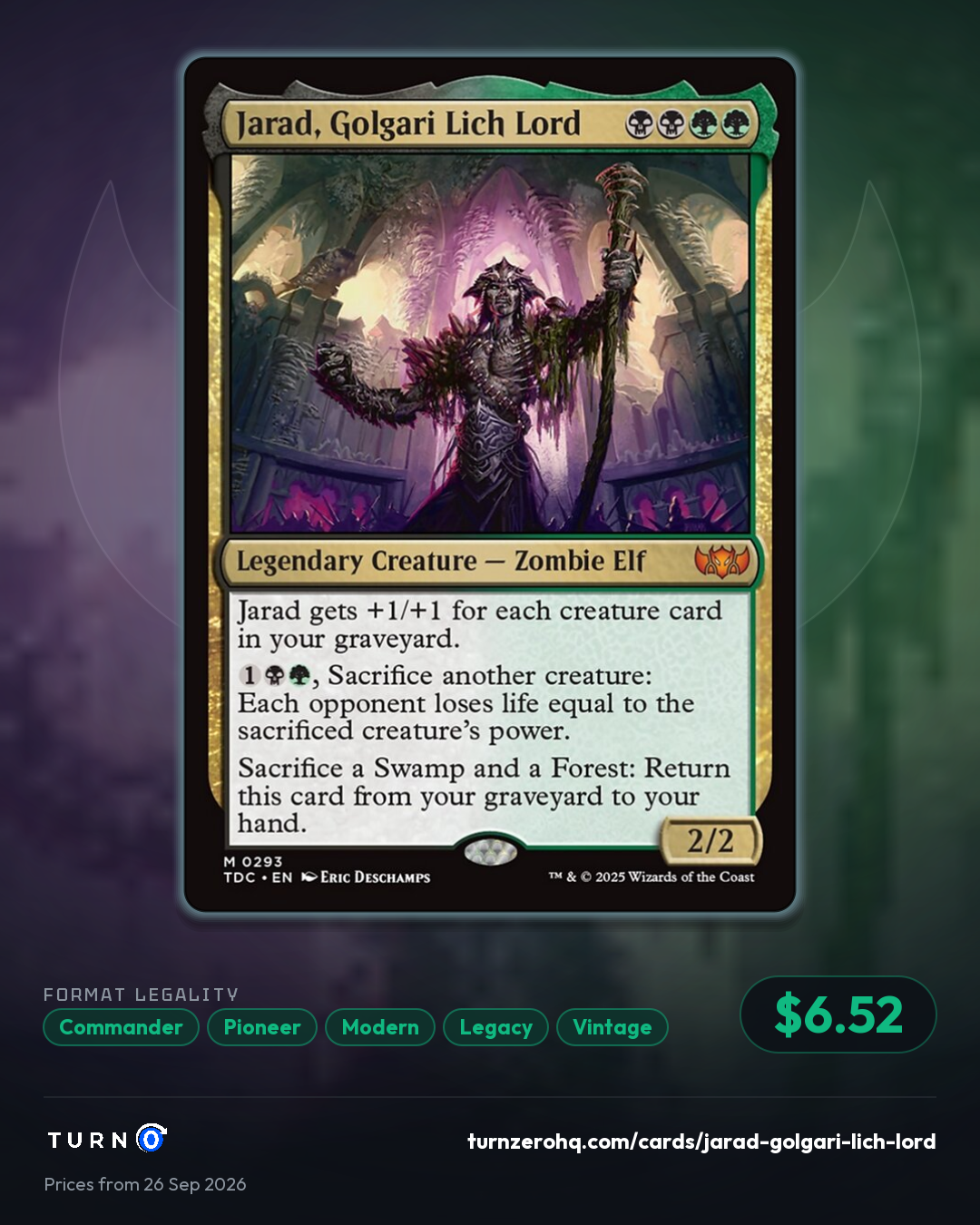 Shareable picture of Jarad, Golgari Lich Lord