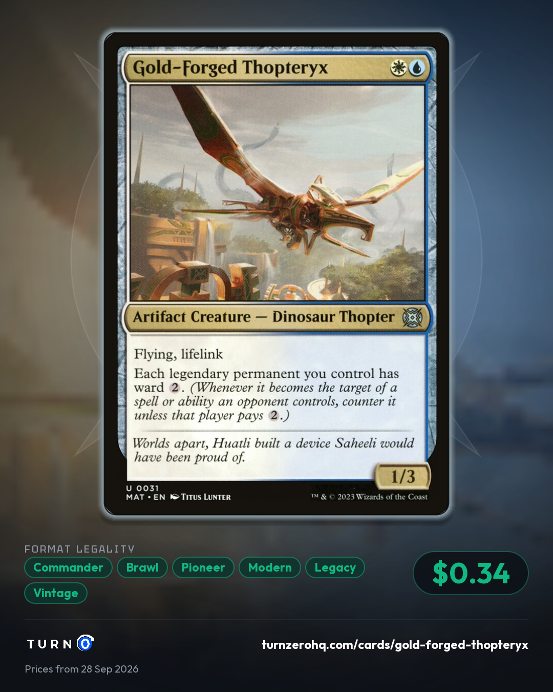 Shareable picture of Gold-Forged Thopteryx