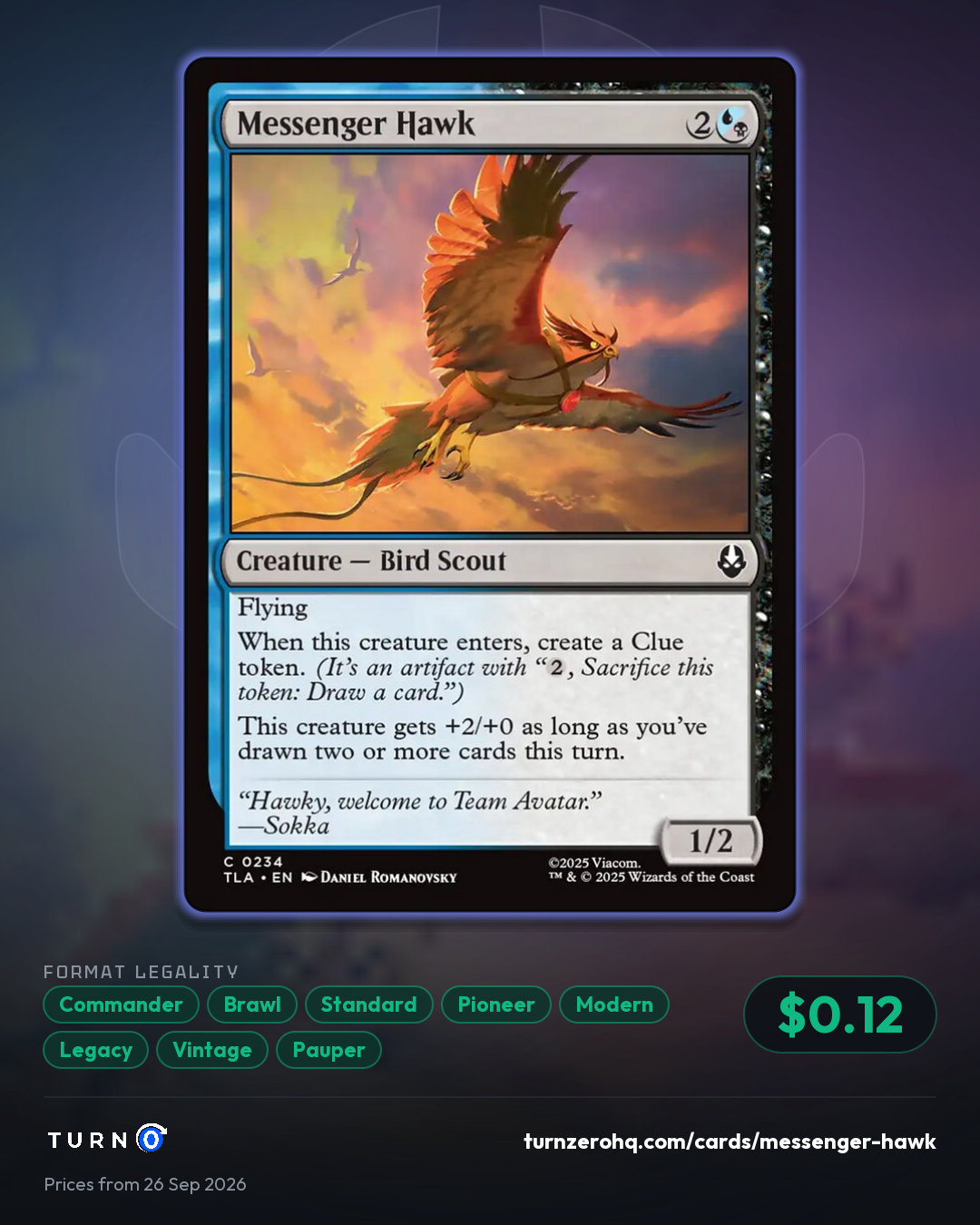 Shareable picture of Messenger Hawk