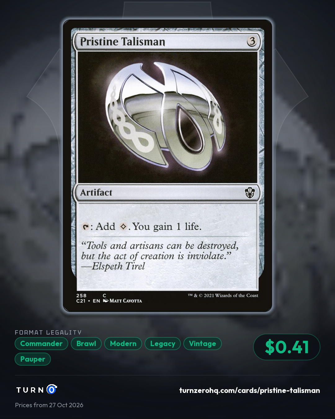 Shareable picture of Pristine Talisman