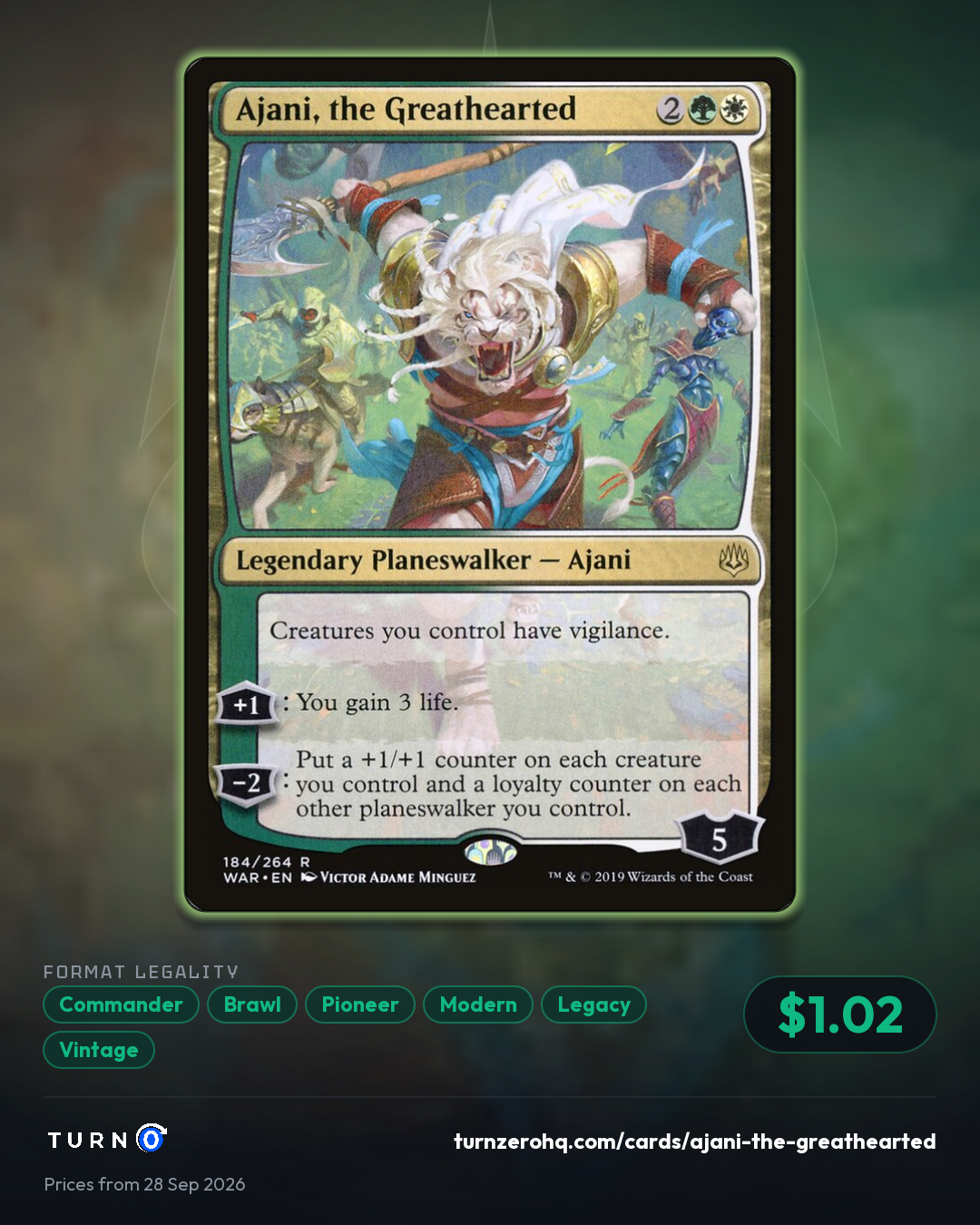 Shareable picture of Ajani, the Greathearted