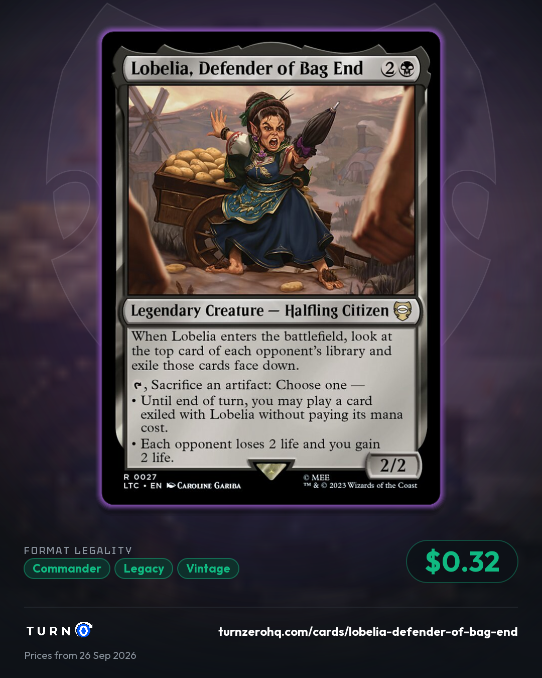 Shareable picture of Lobelia, Defender of Bag End