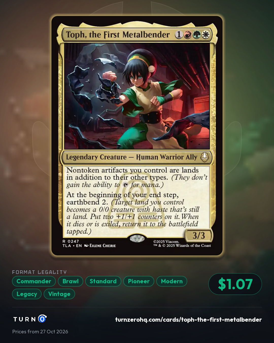 Shareable picture of Toph, the First Metalbender