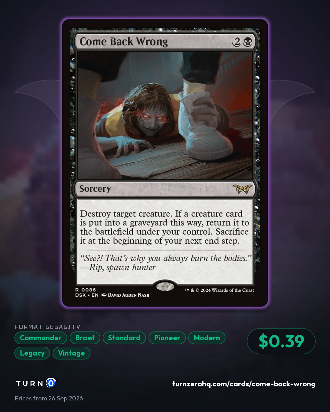 Shareable picture of Come Back Wrong