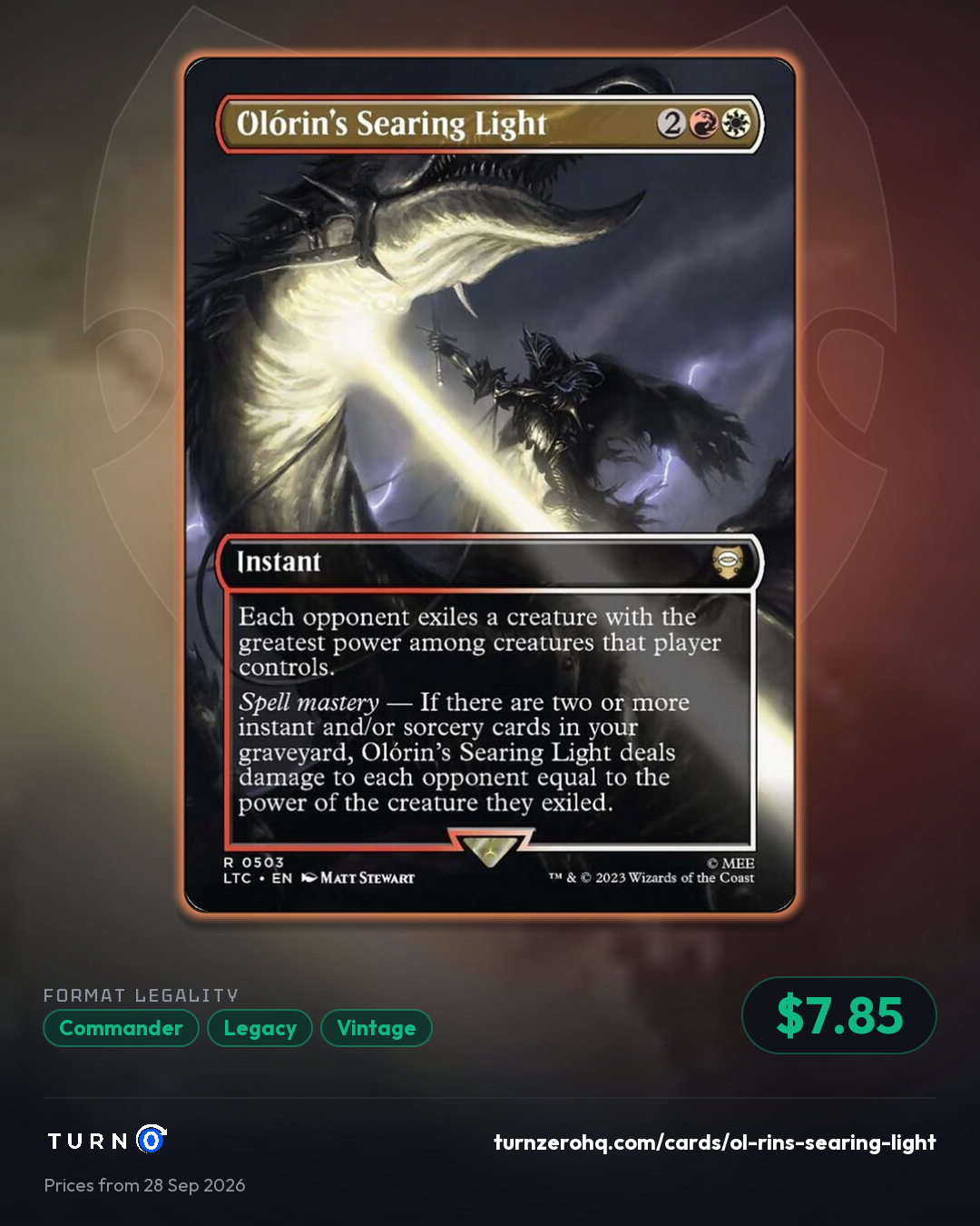 Shareable picture of Olórin's Searing Light