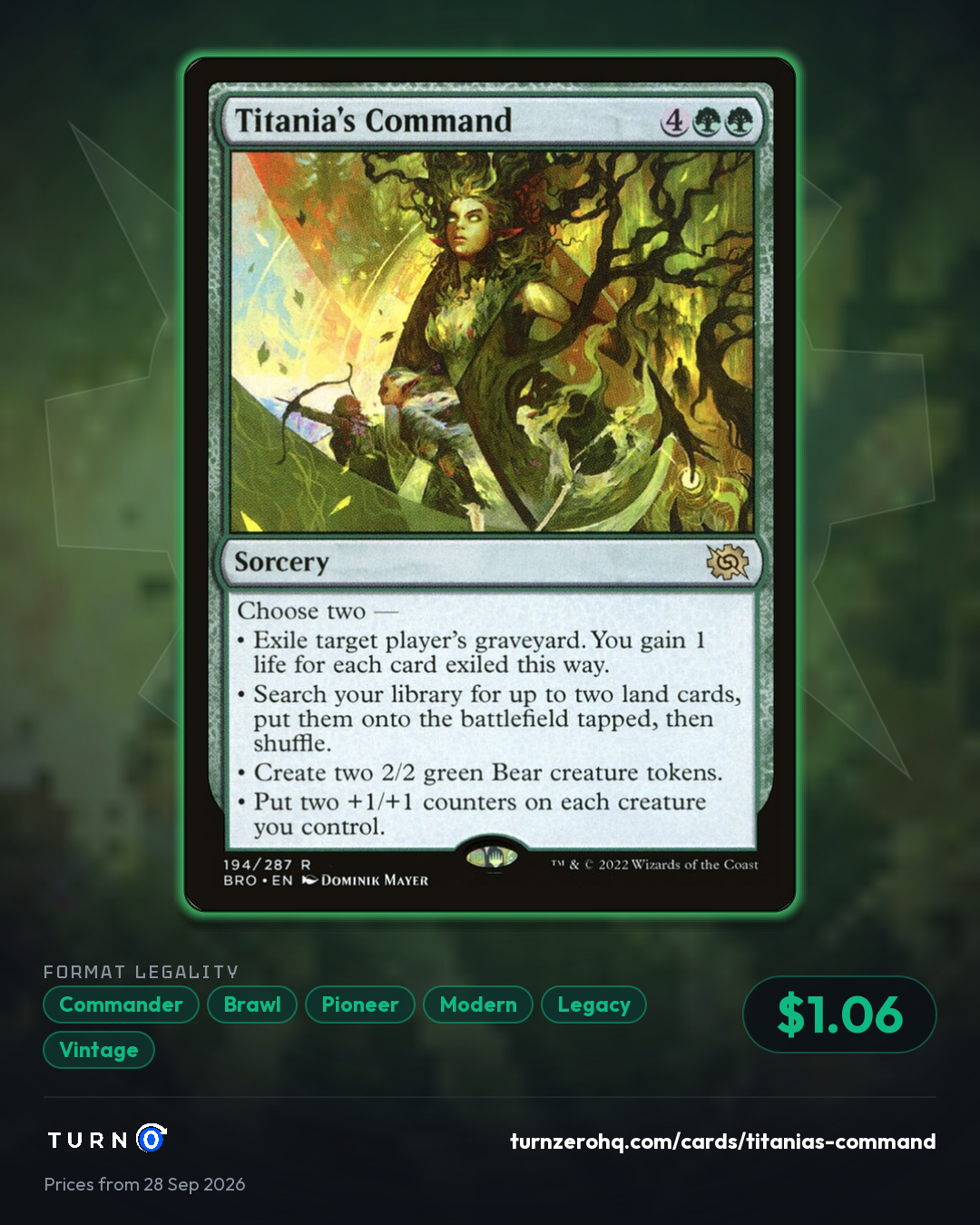 Shareable picture of Titania's Command