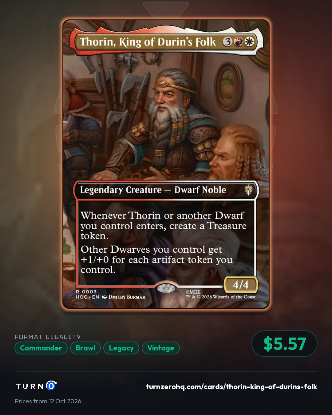 Shareable picture of Thorin, King of Durin's Folk